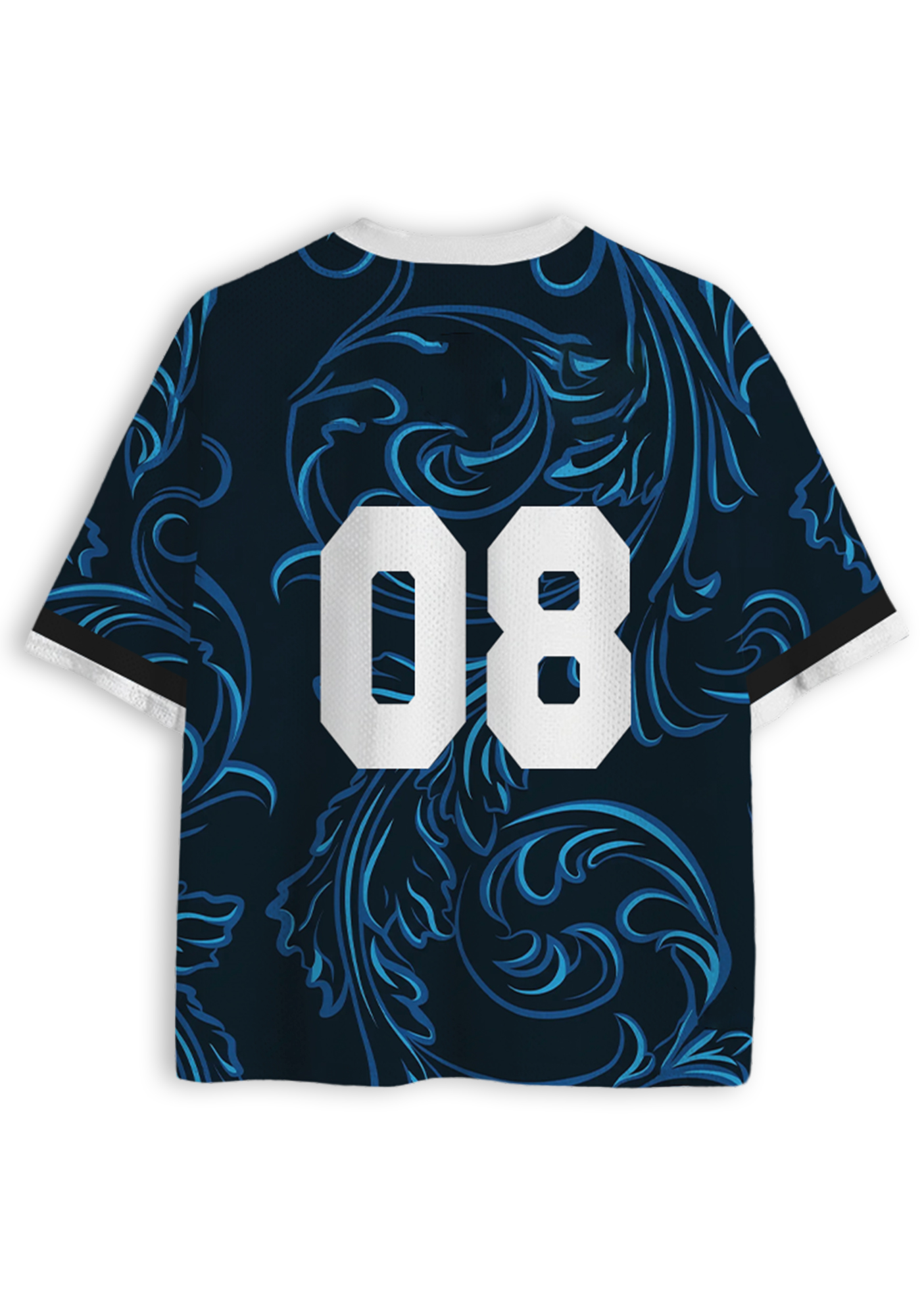 Dramatic Overthinker Blue Swirl Y2K Jersey Shirts