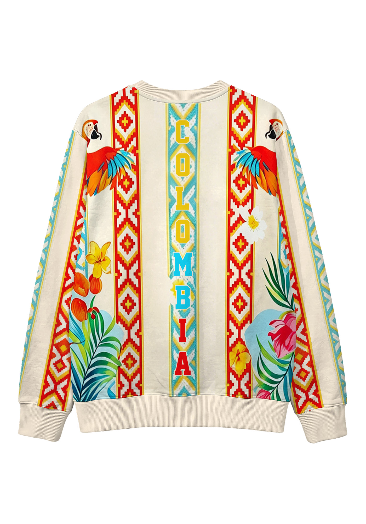 Tropical Floral Tribal Colombia Graphic Casual Sweatshirt 