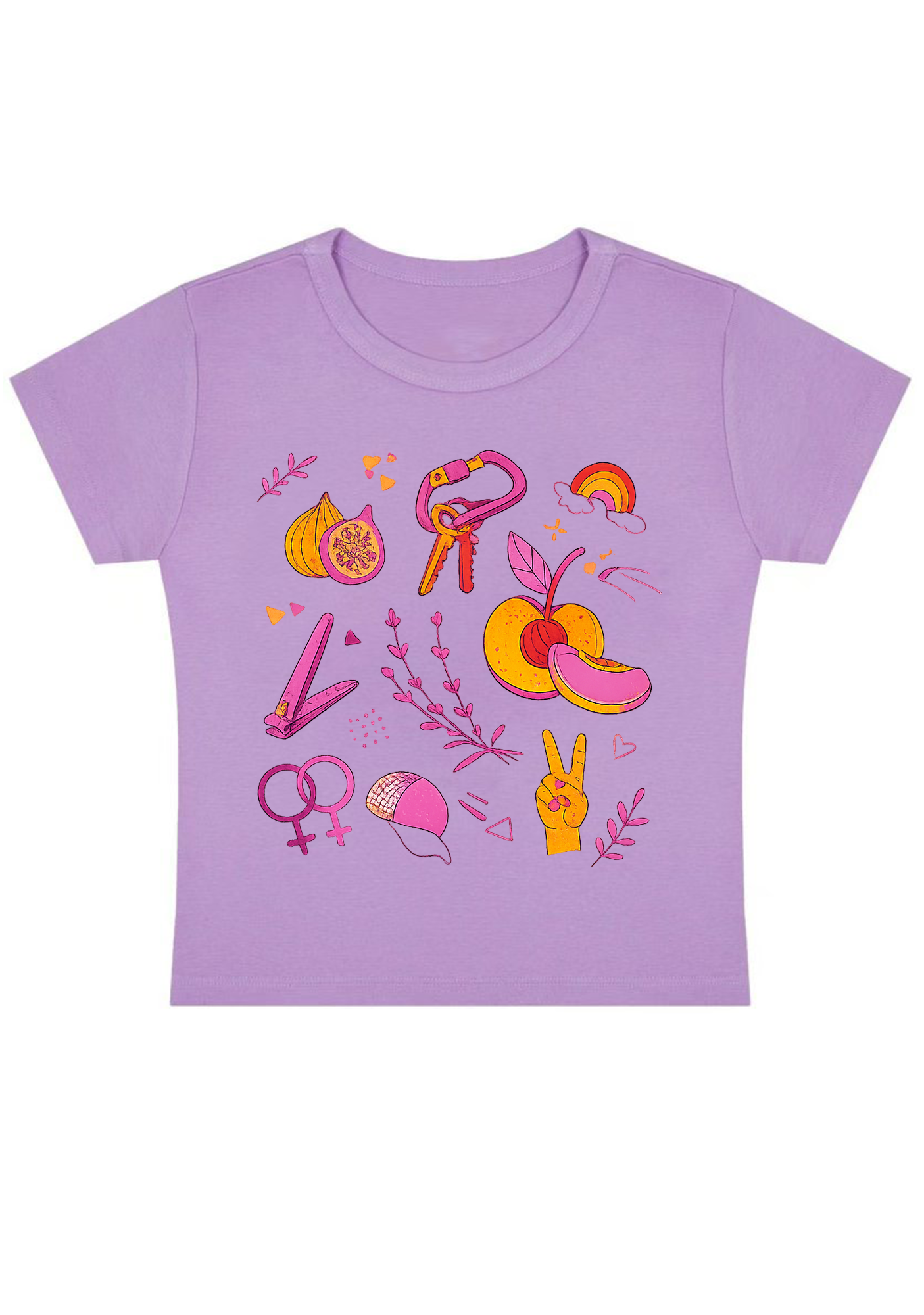 Lesbian Pride Queer Symbols Y2K Baby Tee