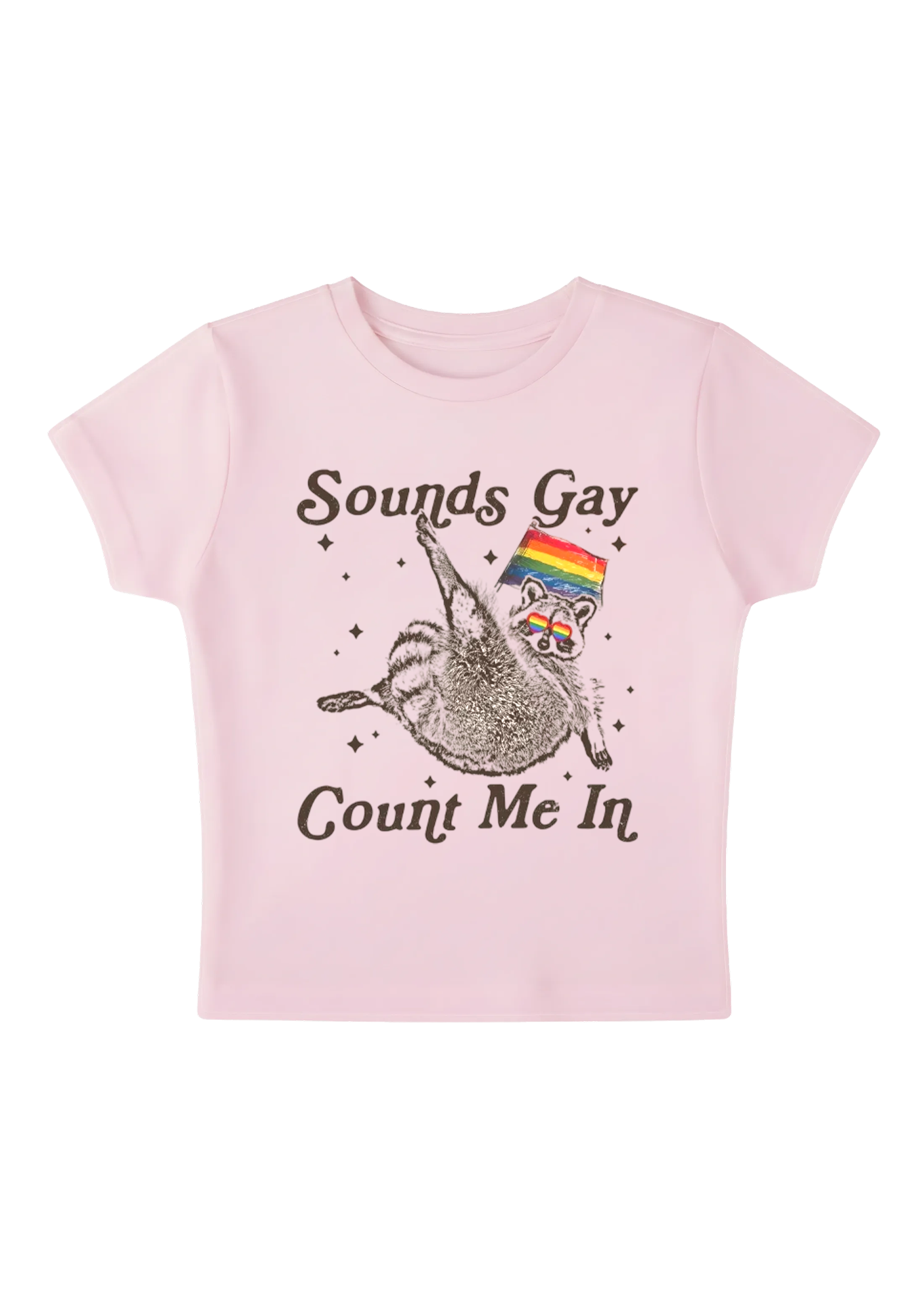Sounds GayCount Me In Y2K Baby Tee