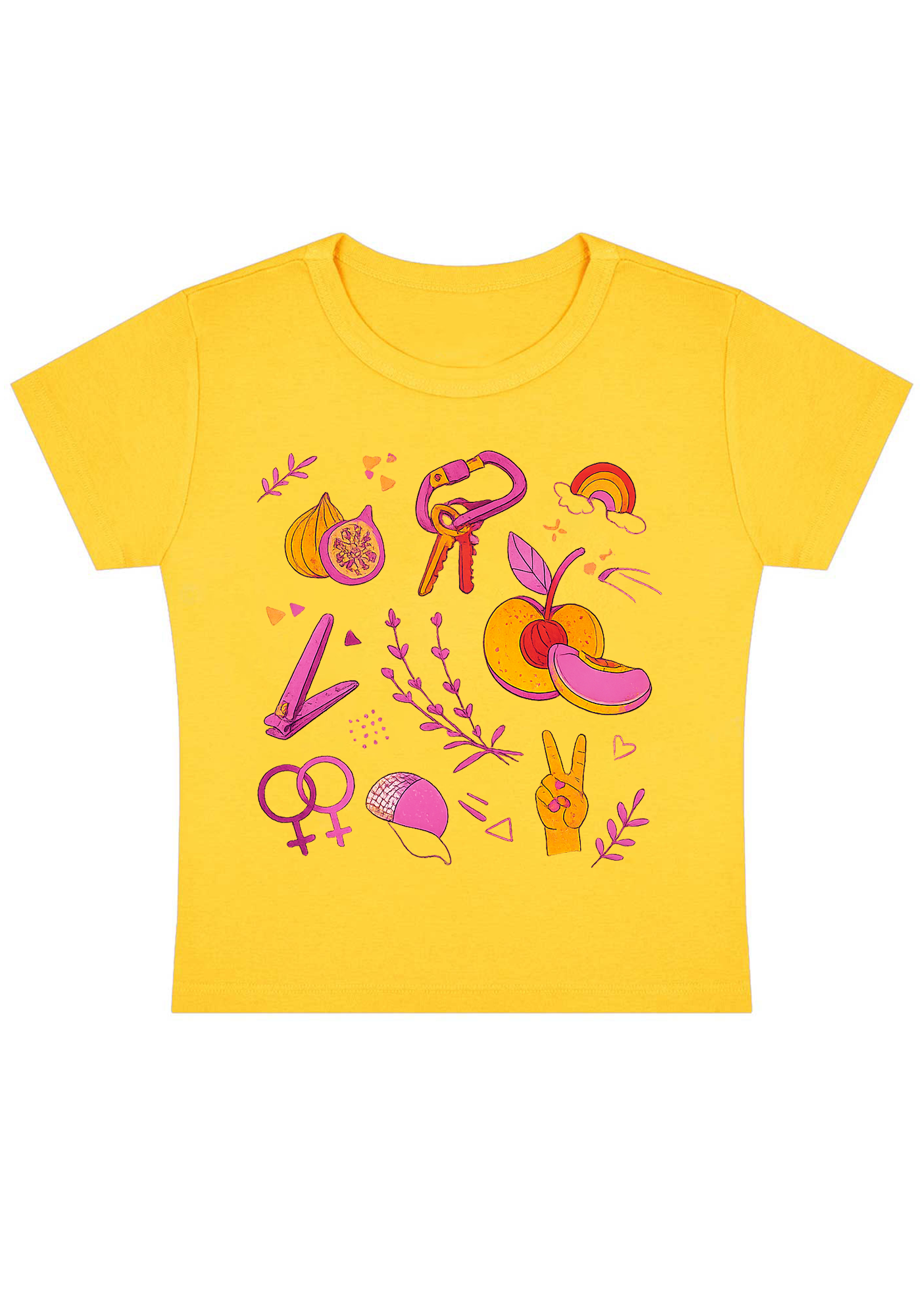 Lesbian Pride Queer Symbols Y2K Baby Tee