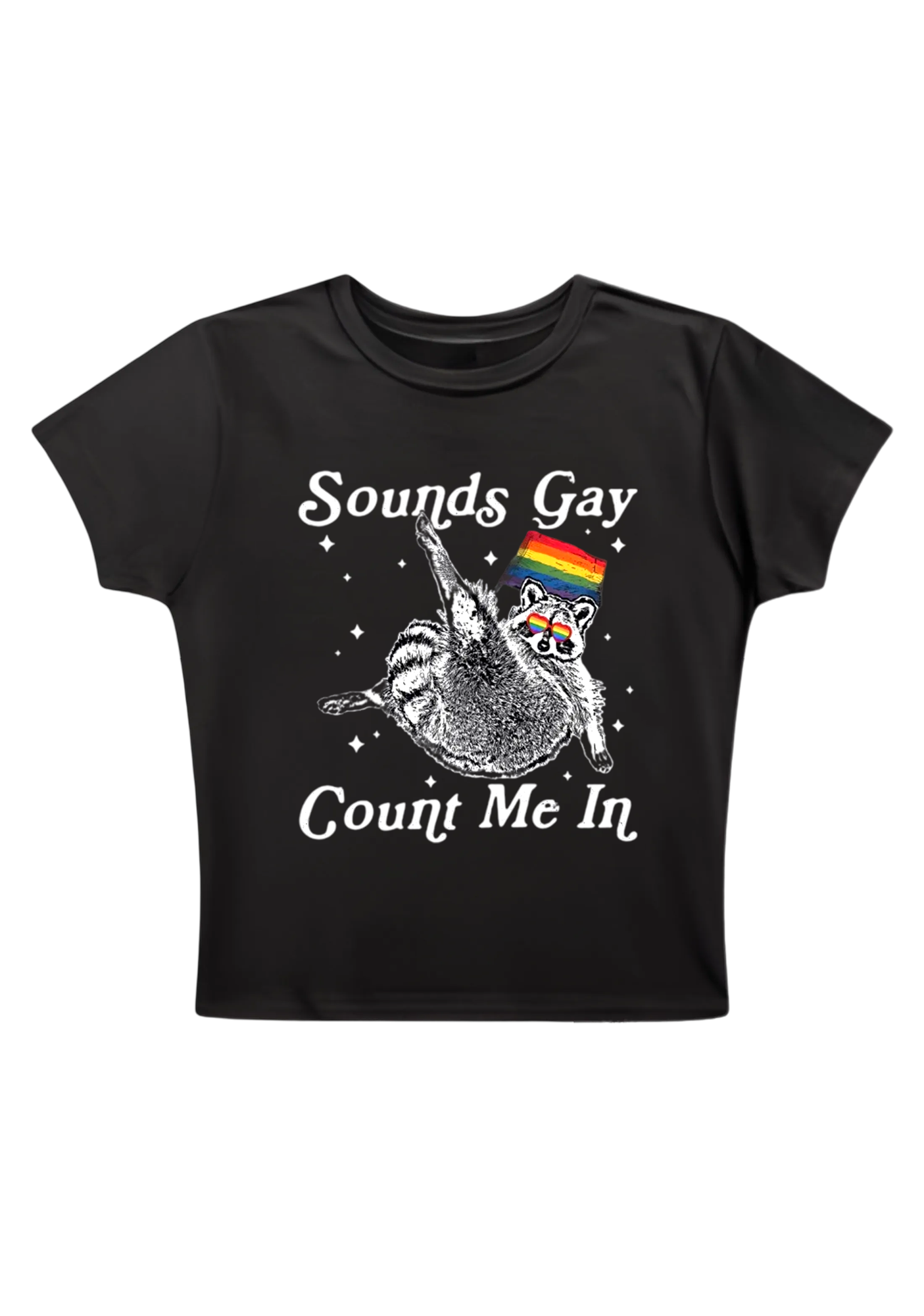 Sounds GayCount Me In Y2K Baby Tee