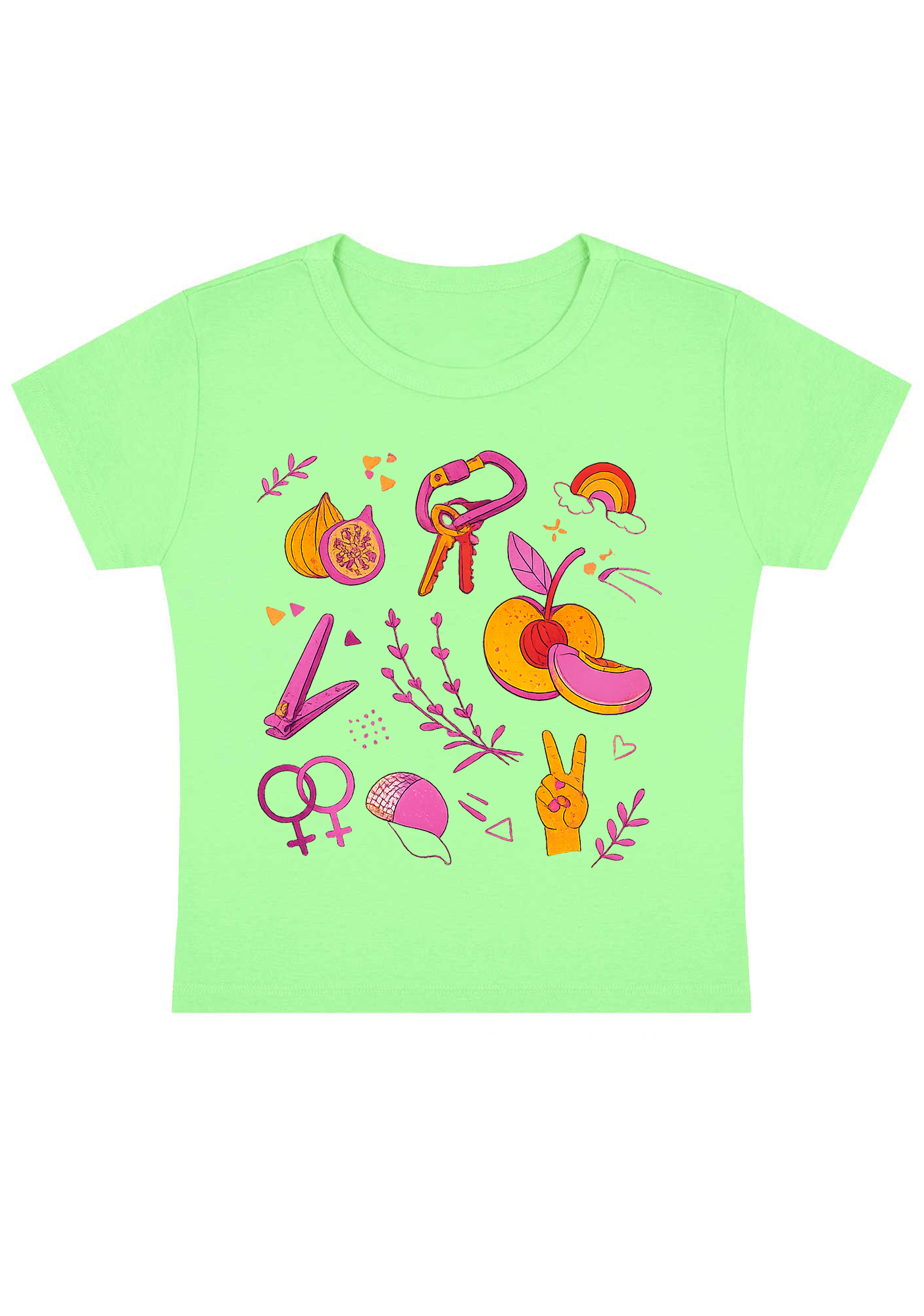 Lesbian Pride Queer Symbols Y2K Baby Tee