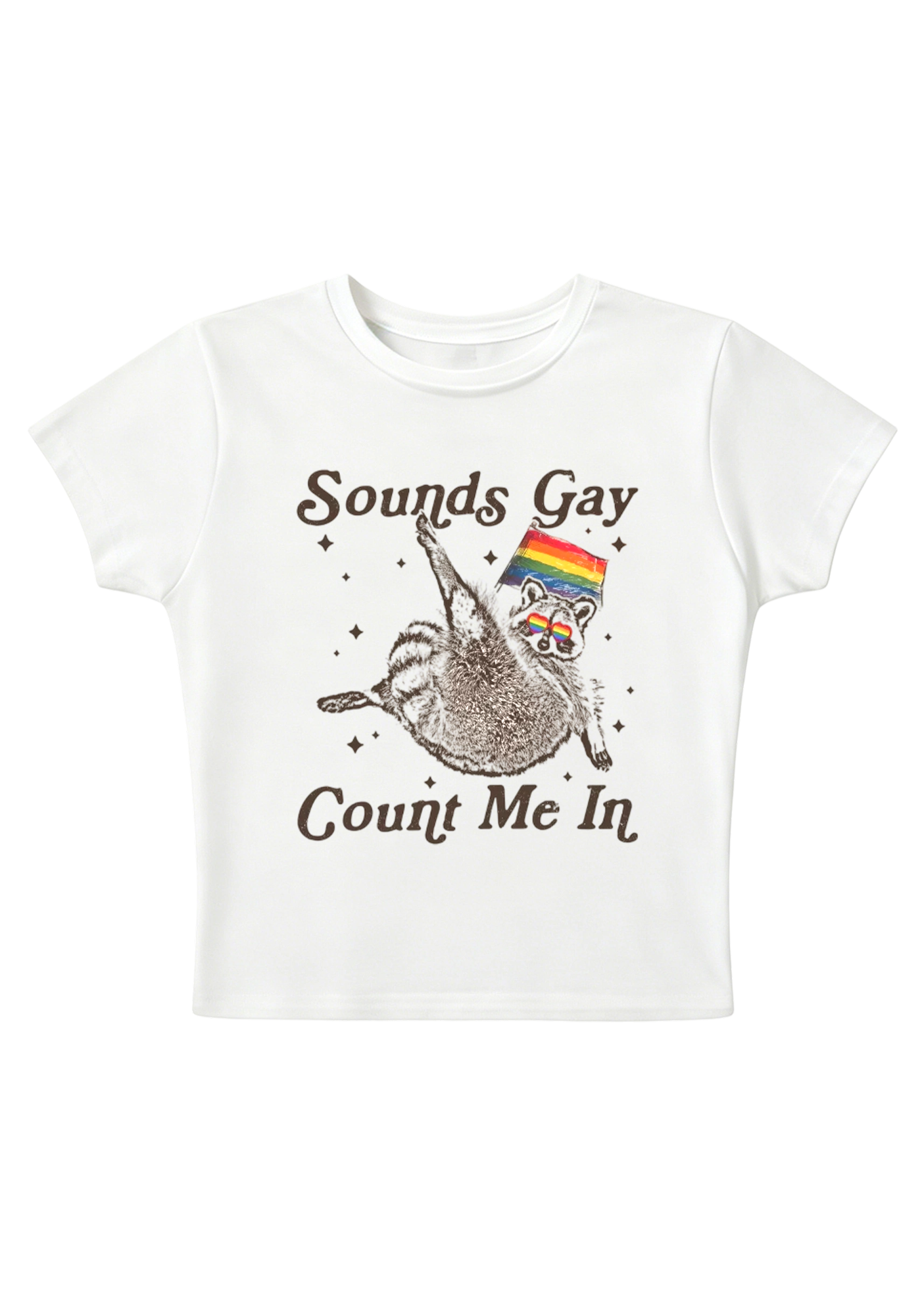 Sounds GayCount Me In Y2K Baby Tee