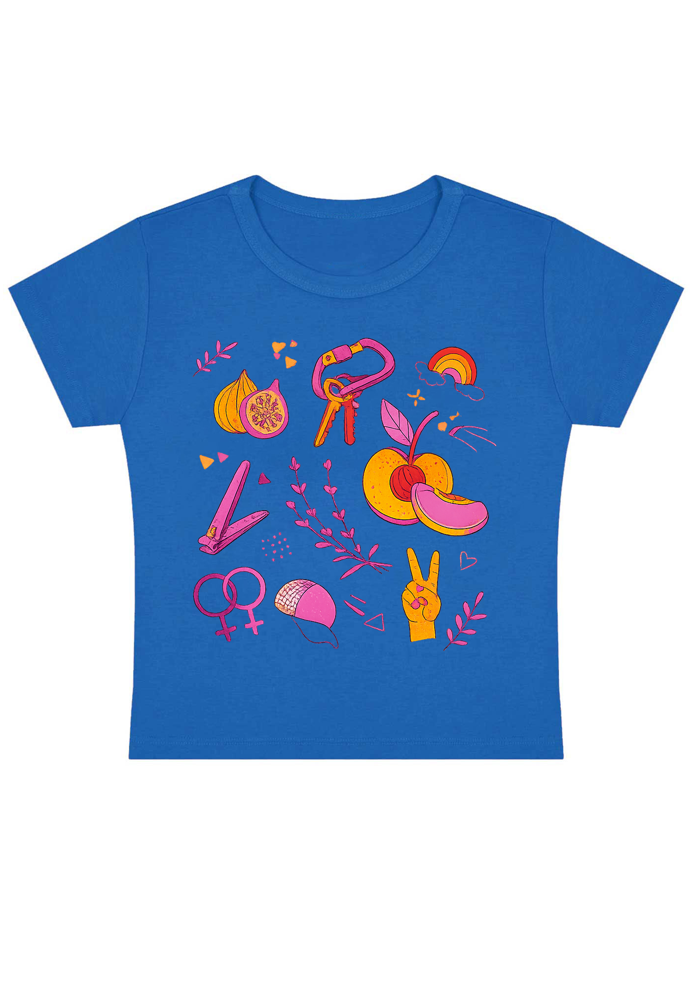 Lesbian Pride Queer Symbols Y2K Baby Tee