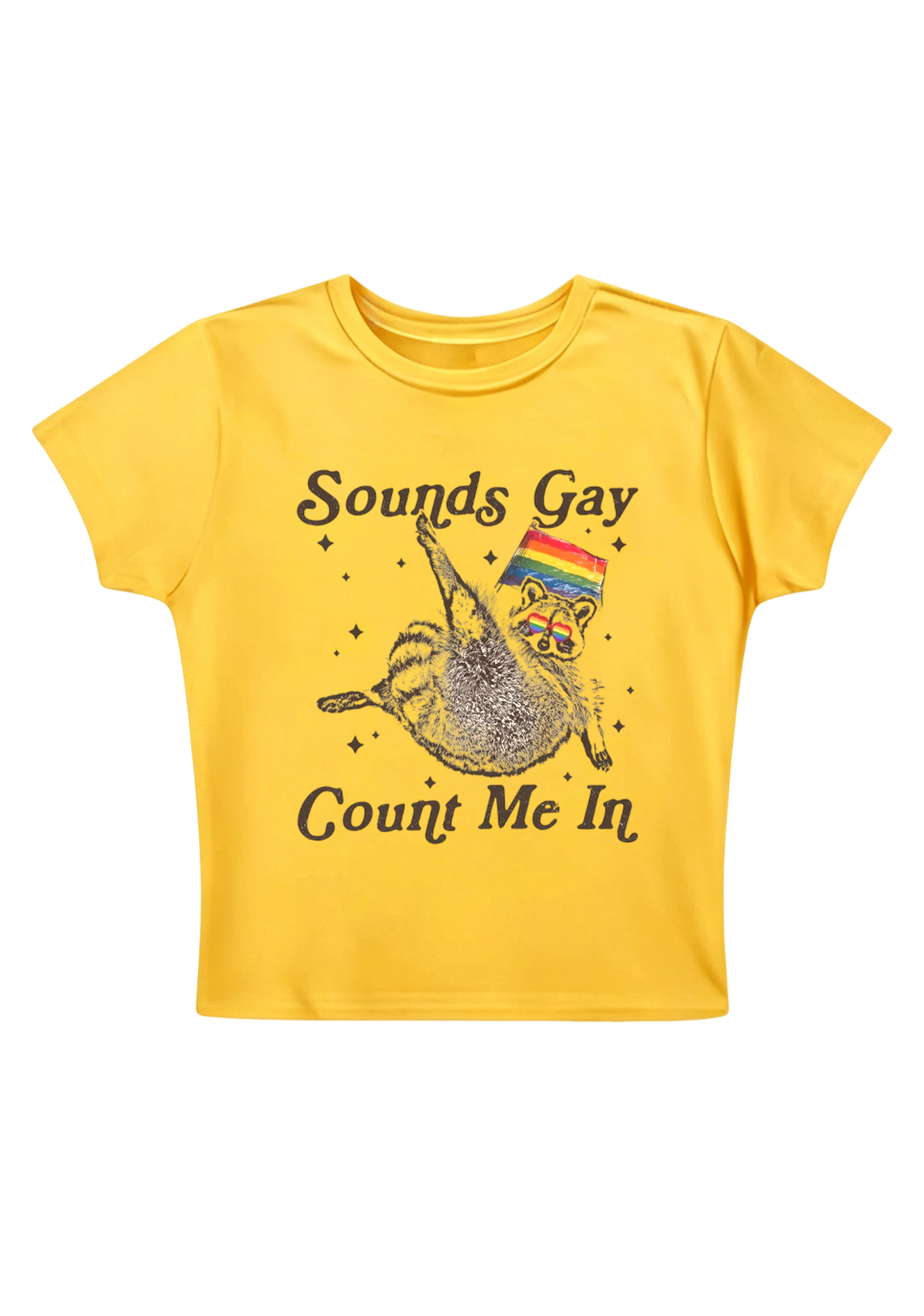 Sounds GayCount Me In Y2K Baby Tee