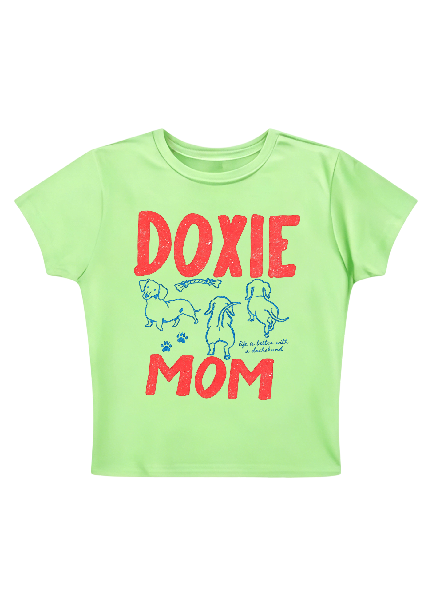 Doxie Mom Y2K Baby Tee