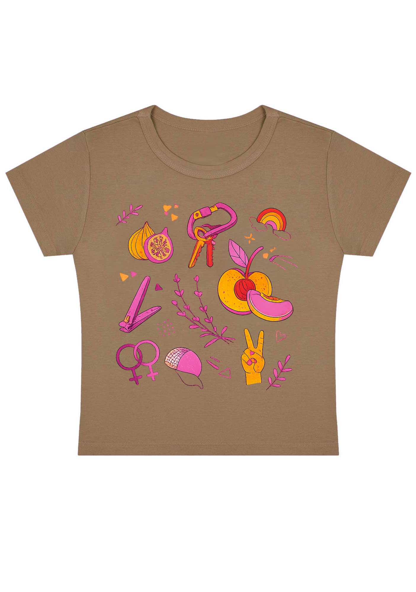Lesbian Pride Queer Symbols Y2K Baby Tee