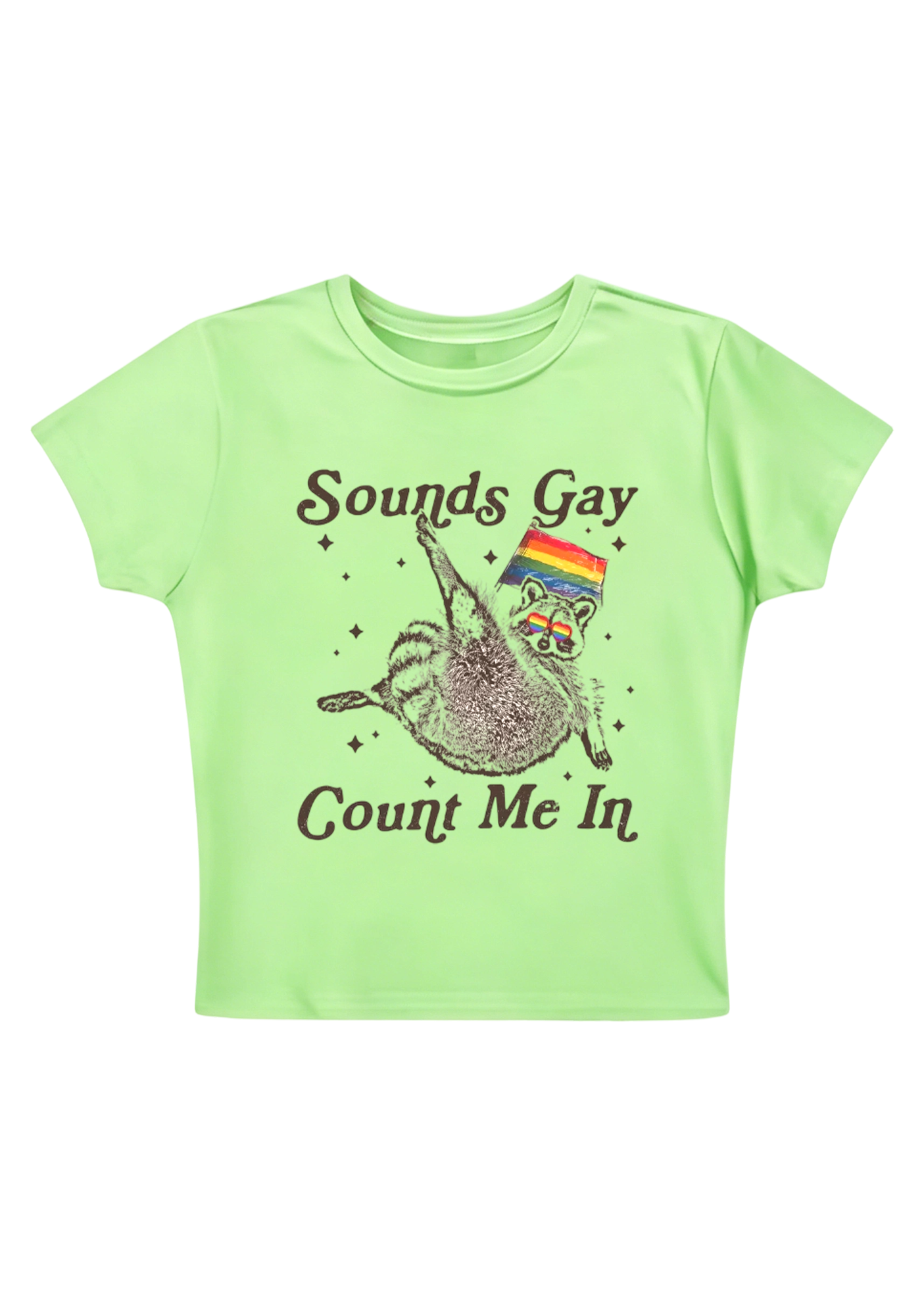 Sounds GayCount Me In Y2K Baby Tee