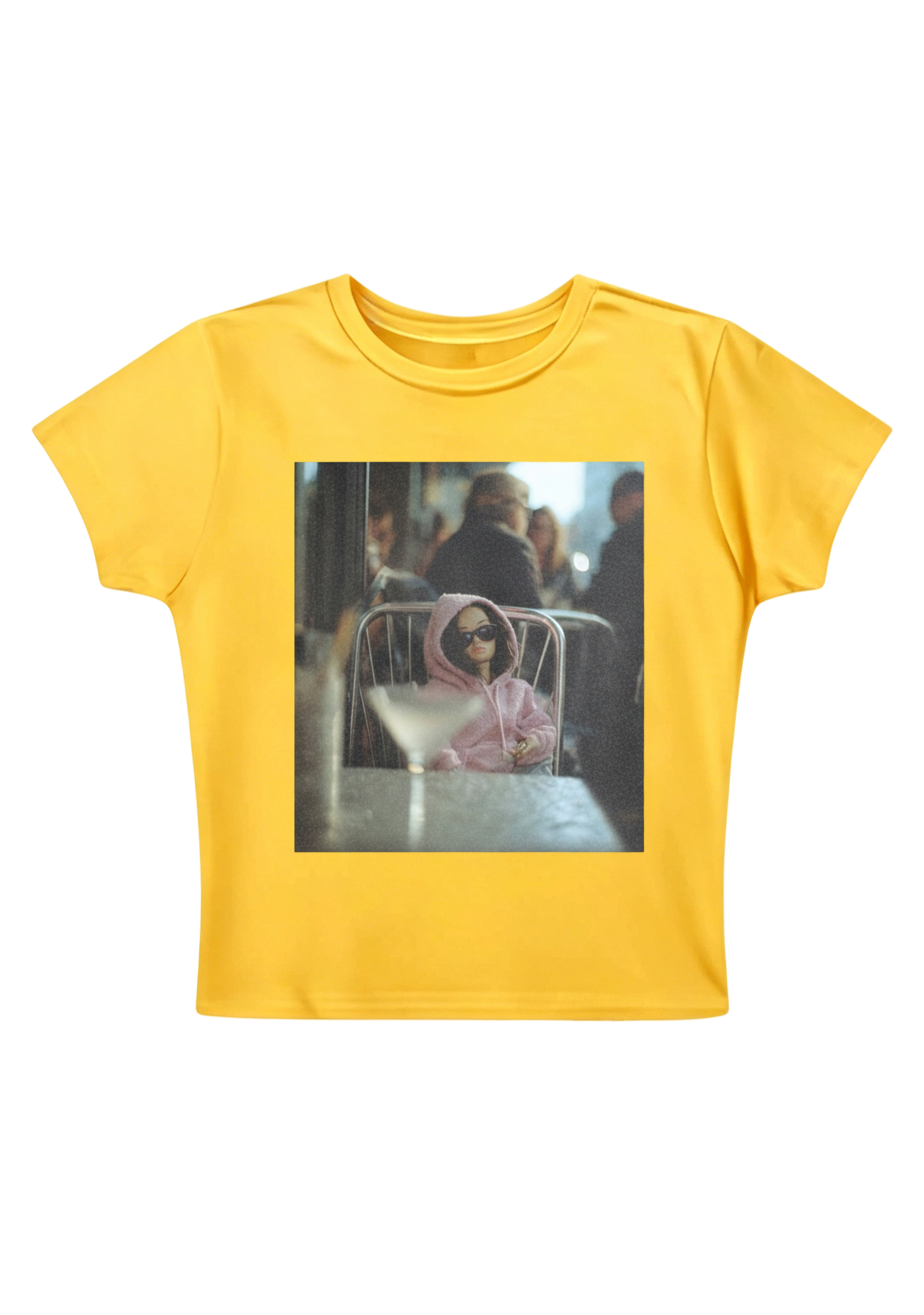 Moody Barbie at the Cafe Y2K Baby Tee