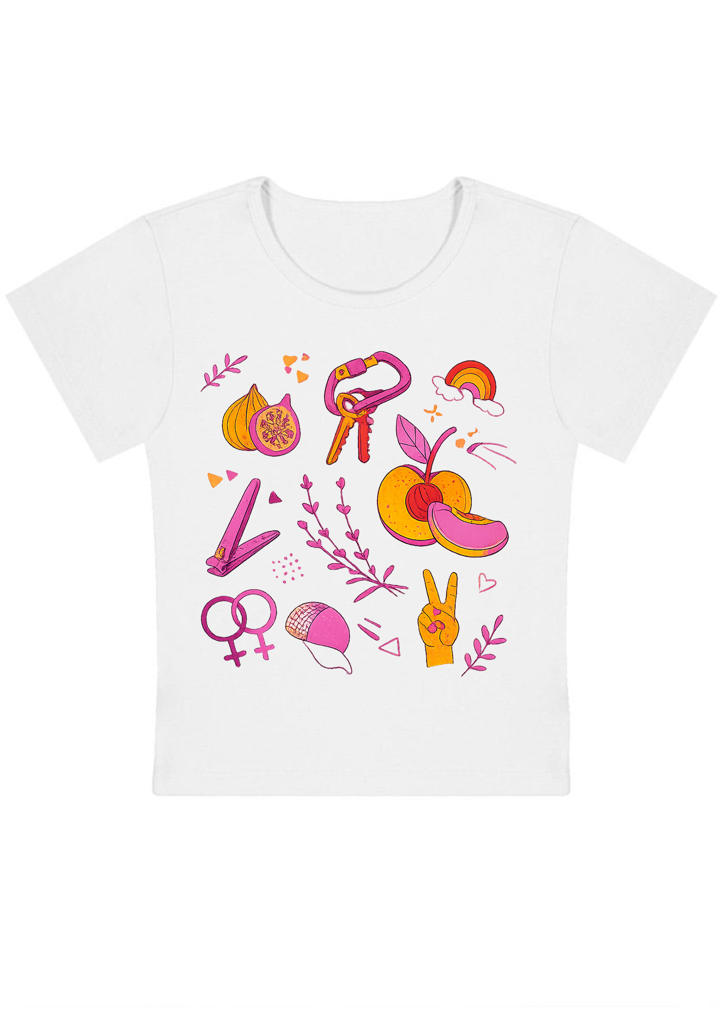 Lesbian Pride Queer Symbols Y2K Baby Tee