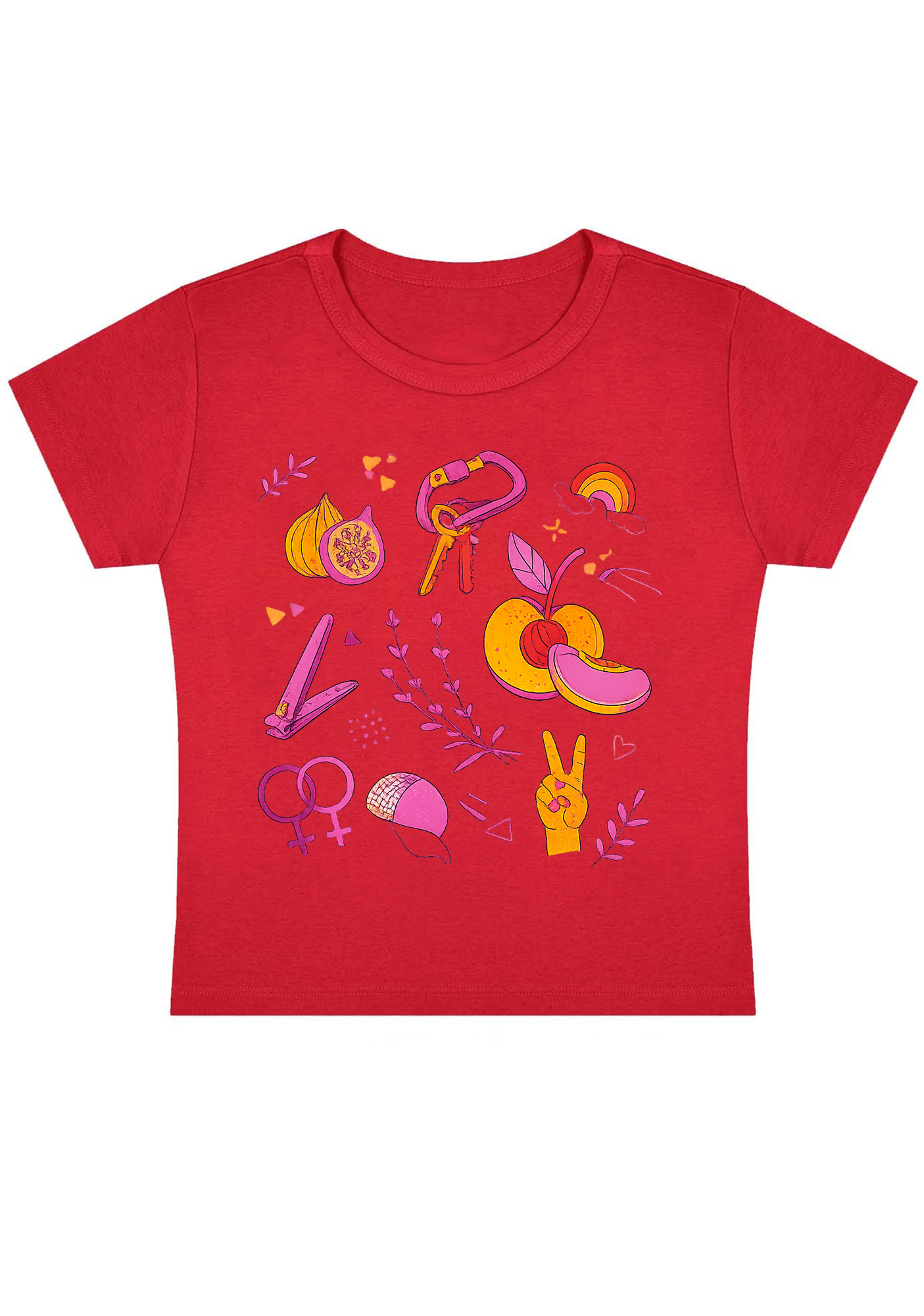 Lesbian Pride Queer Symbols Y2K Baby Tee