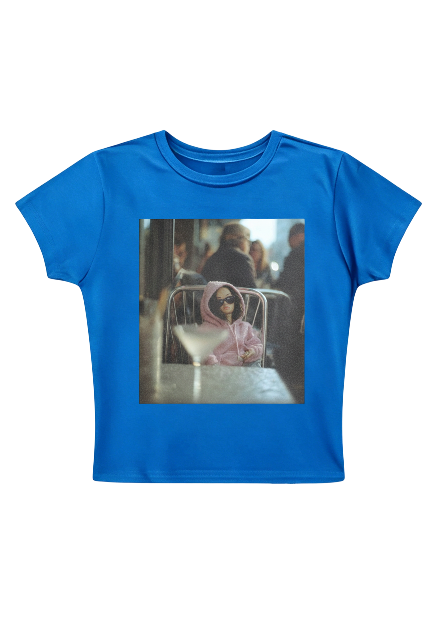 Moody Barbie at the Cafe Y2K Baby Tee