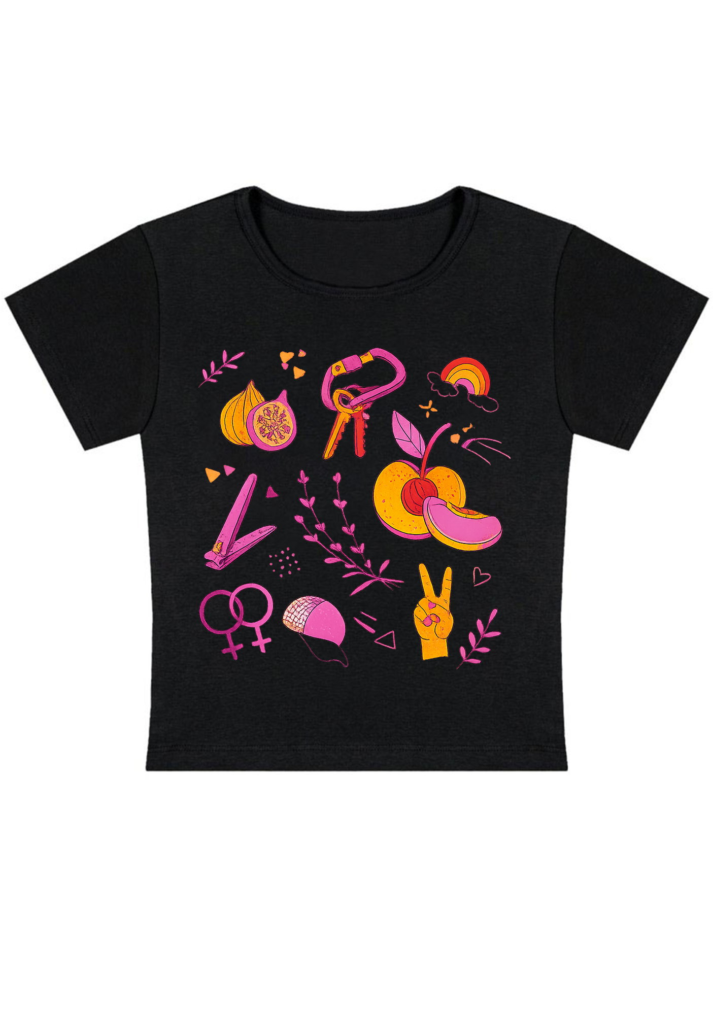 Lesbian Pride Queer Symbols Y2K Baby Tee