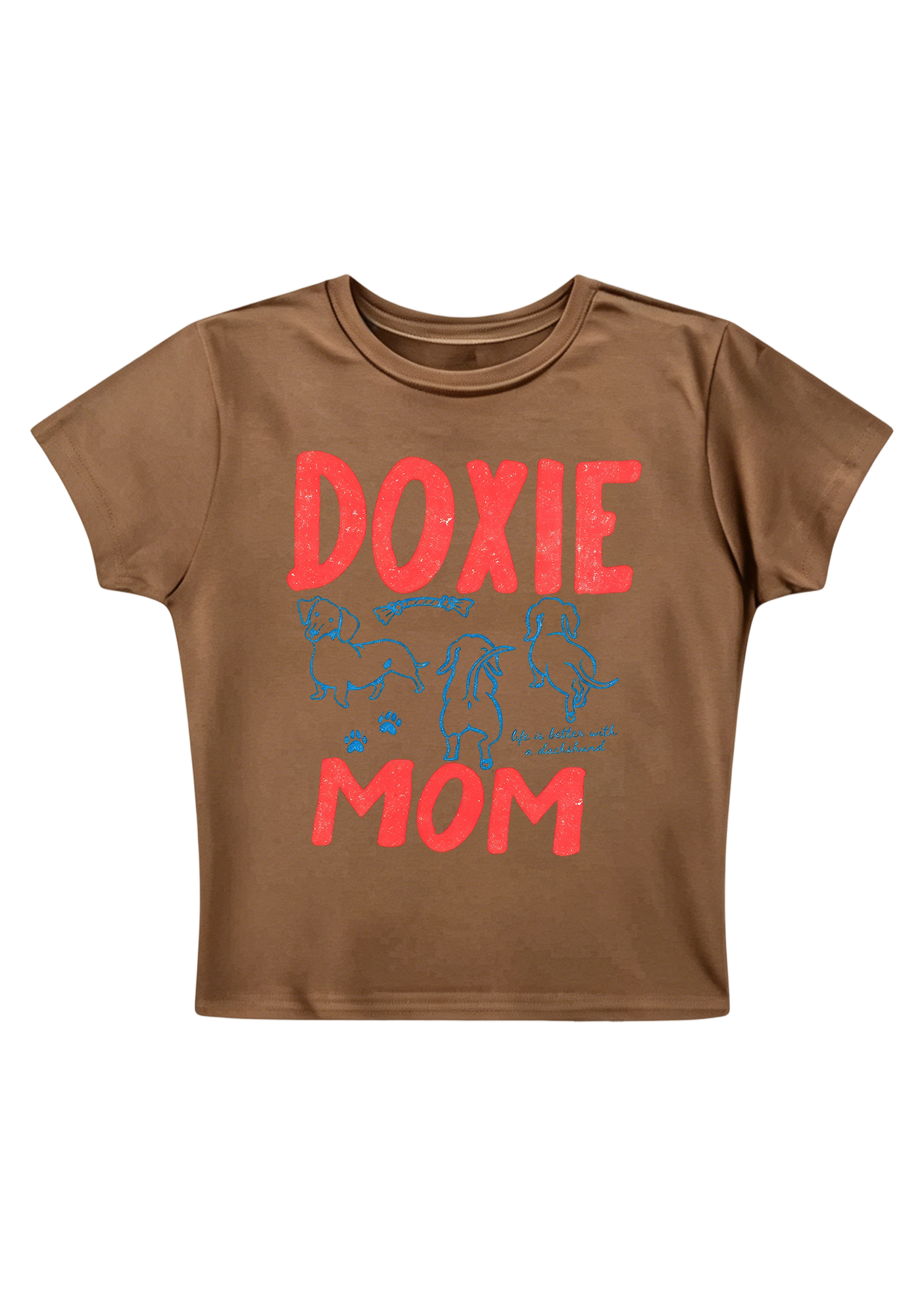 Doxie Mom Y2K Baby Tee