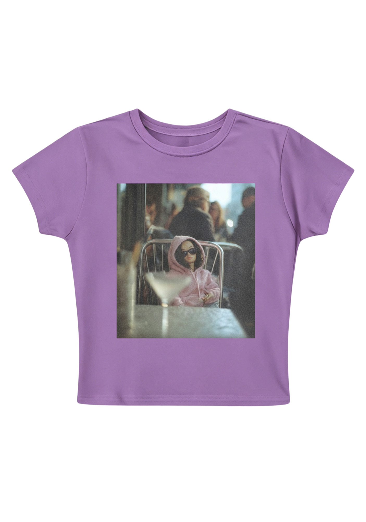 Moody Barbie at the Cafe Y2K Baby Tee
