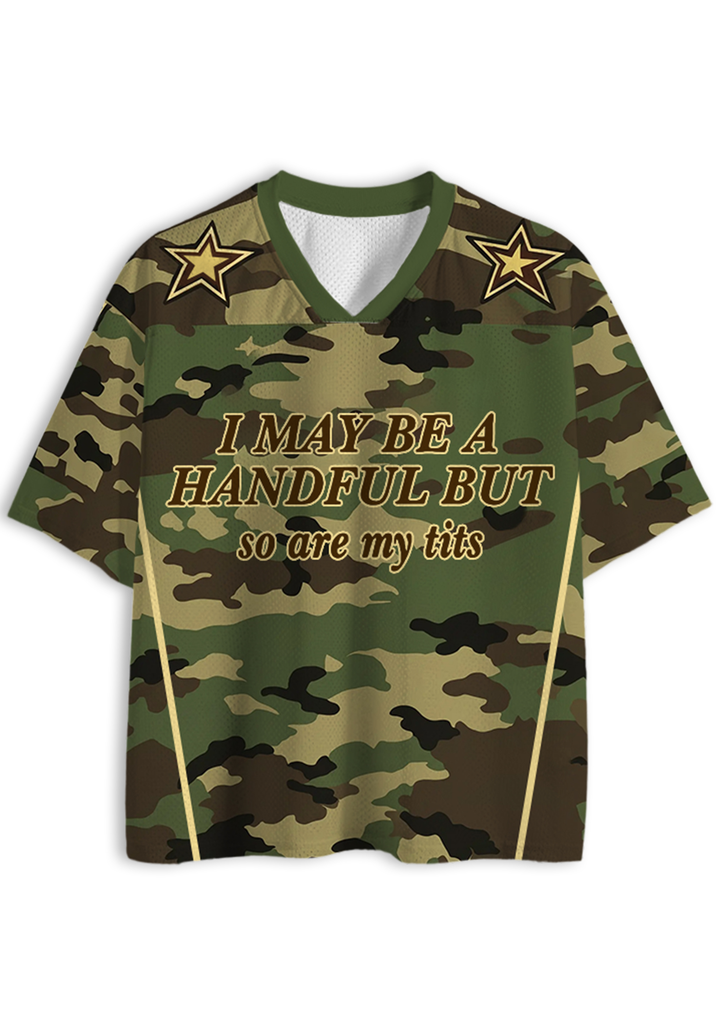 I May Be A Handful ButSo Are My Txxs Y2K Jersey Shirts