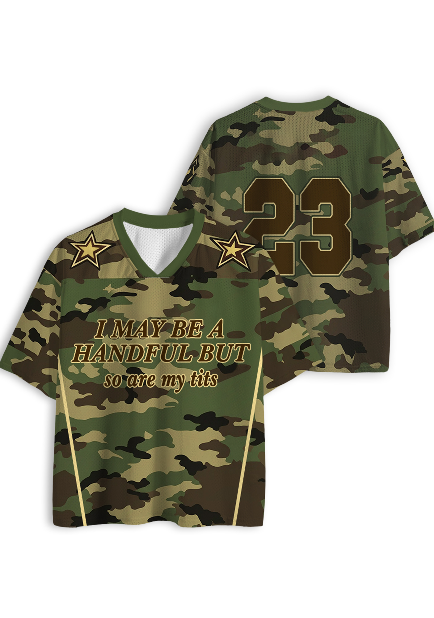 I May Be A Handful ButSo Are My Txxs Y2K Jersey Shirts