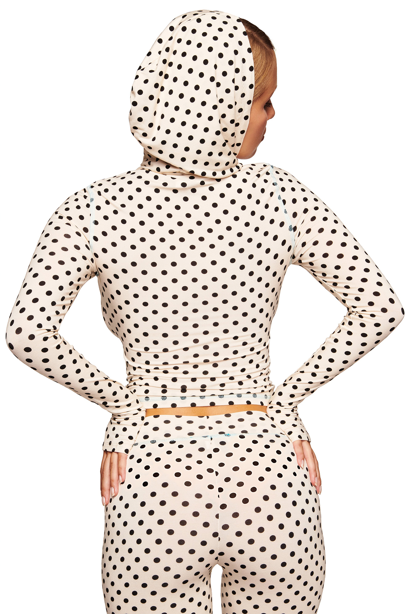 Baddie Style Polka dots Print Slim Fit 2 Piece Y2K Zip Up Tracksuit