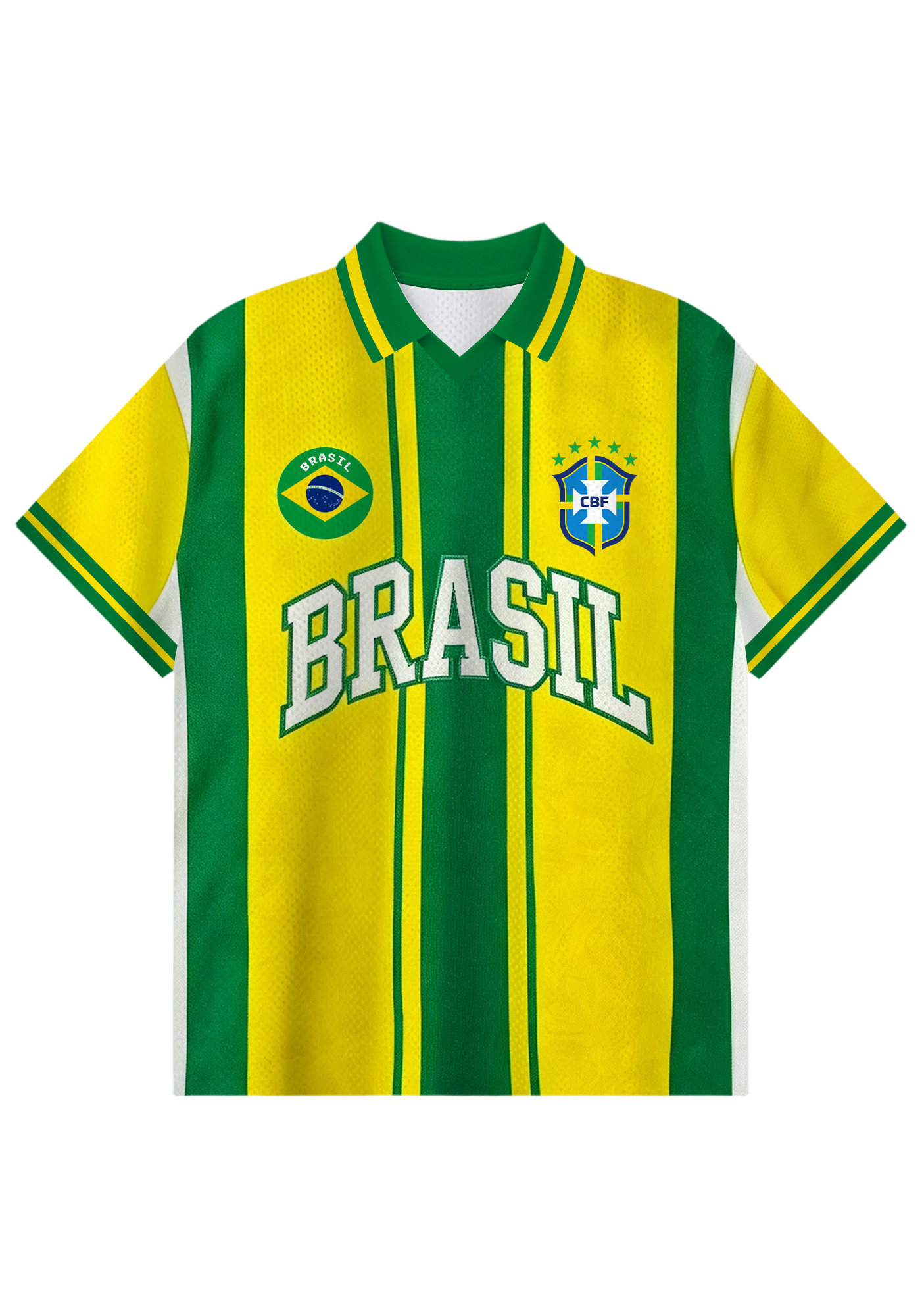 Brazil National Team Throwback Collared Soccer Jersey