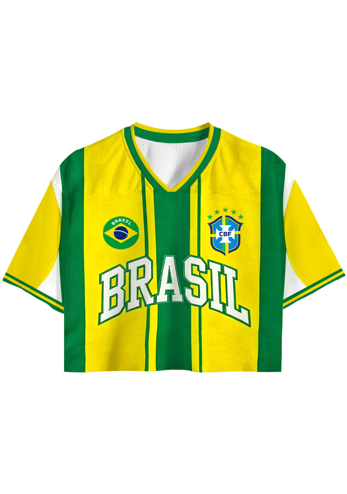 Brazil National Team Throwback Cropped Mesh Jersey Shirt