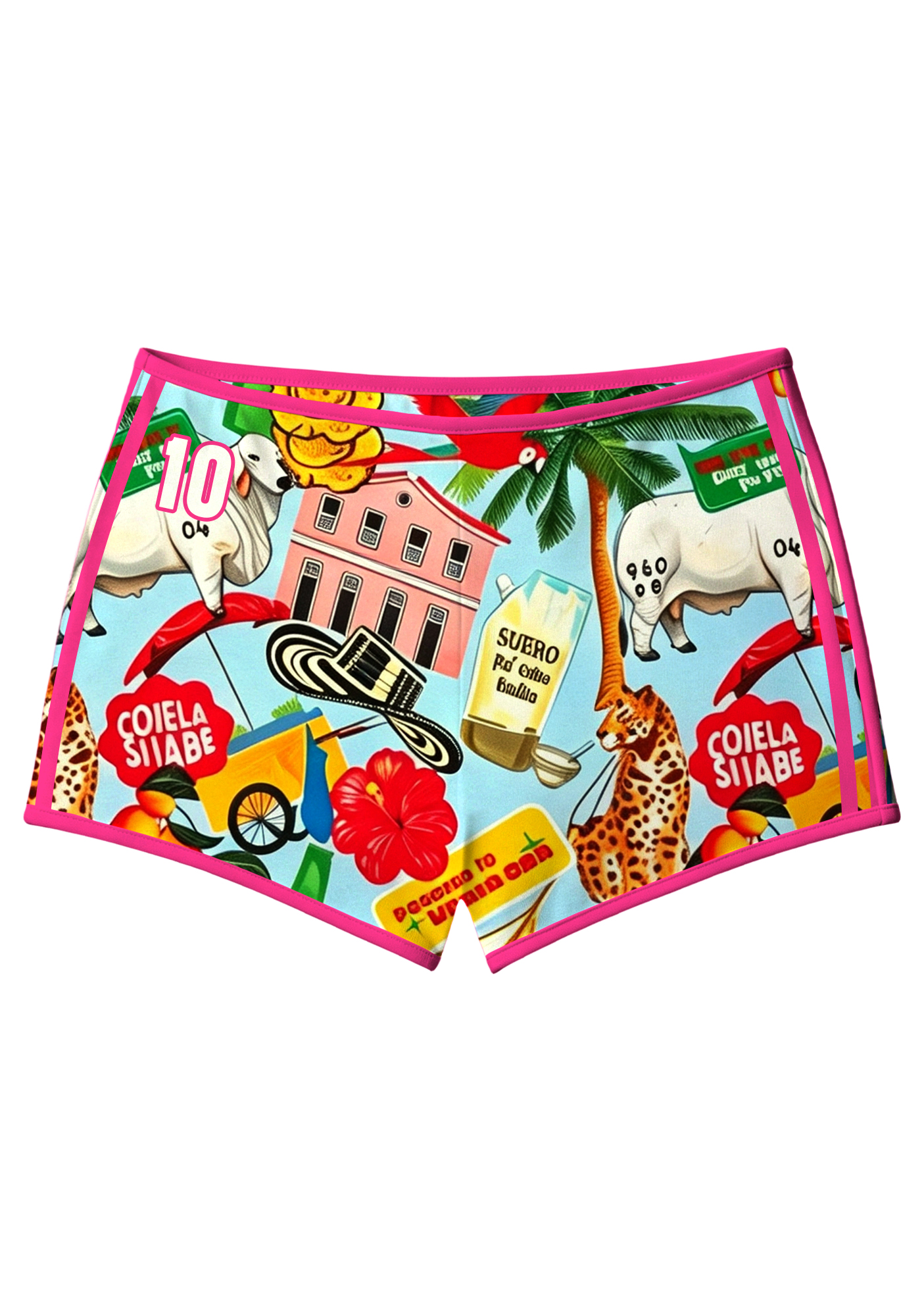 Colombian Tropical Folk Art Booty Shorts