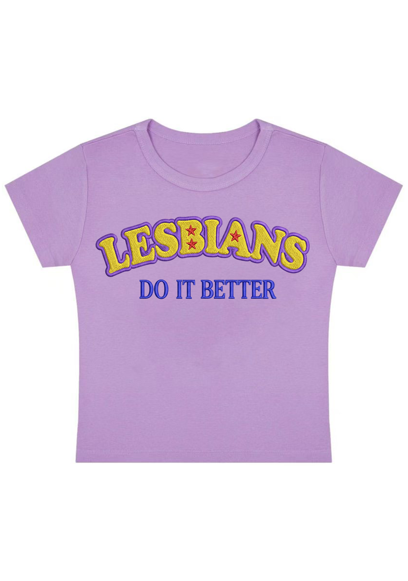 Embroidery Lesbians Do It Better Y2K Baby Tee