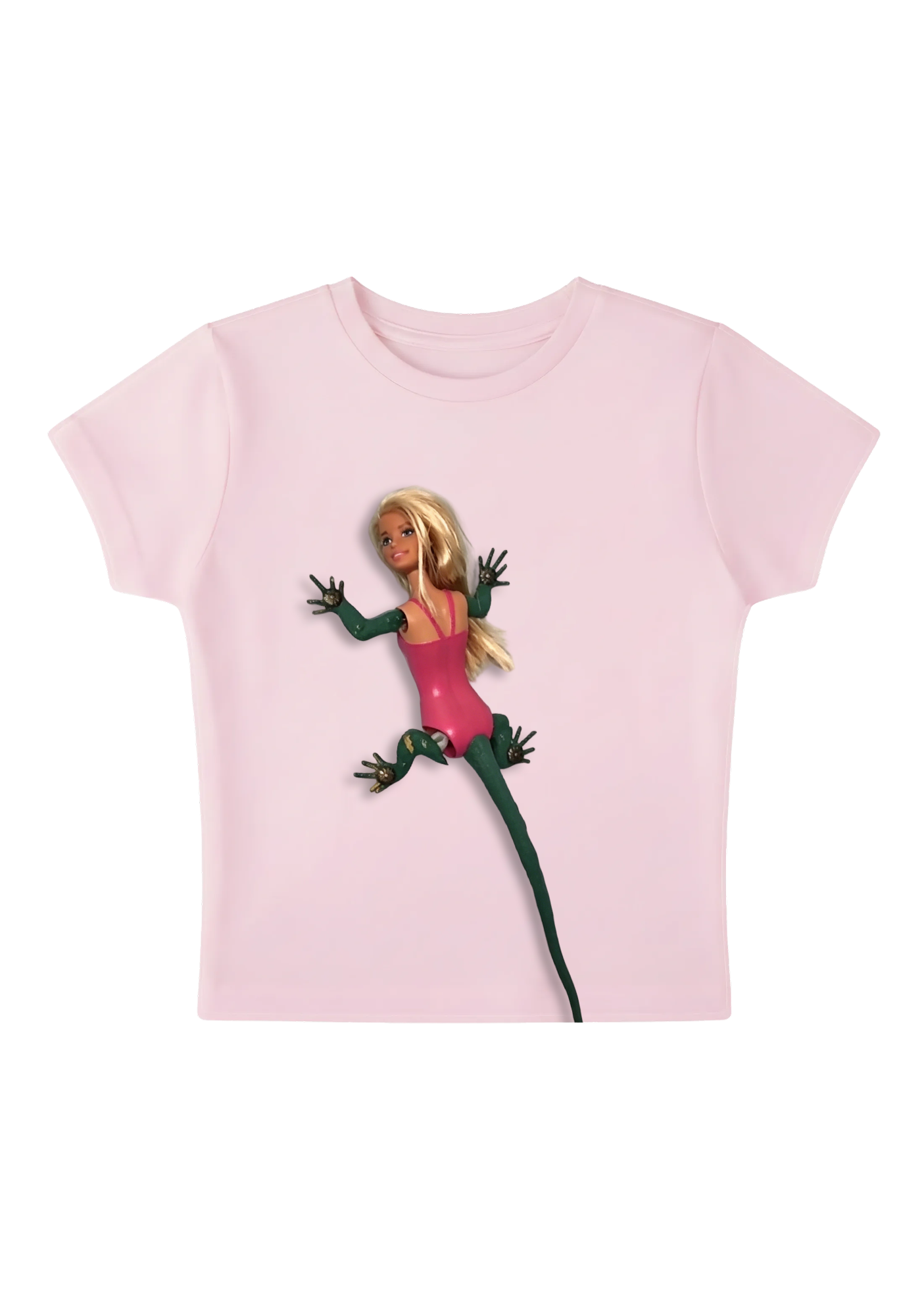 Weird Lizard Barbie Hybrid Doll Y2K Baby Tee