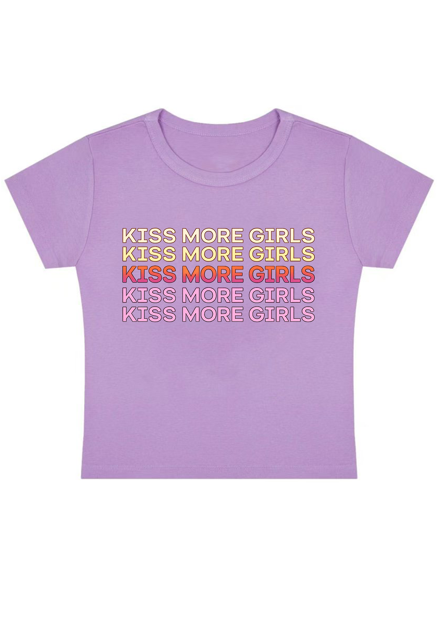 Kiss More Girls Y2K Baby Tee