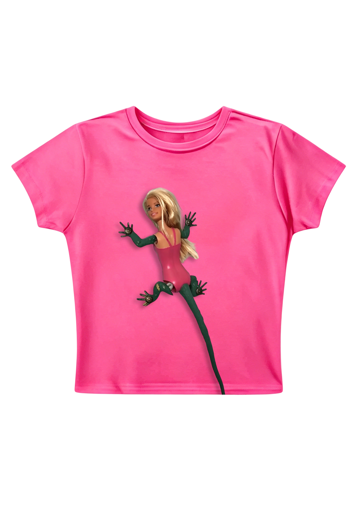 Weird Lizard Barbie Hybrid Doll Y2K Baby Tee