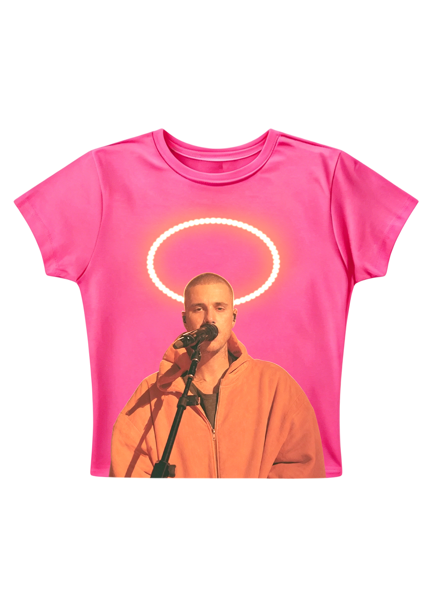  Justin Bieber Halo Performance Photo Y2K Baby Tee