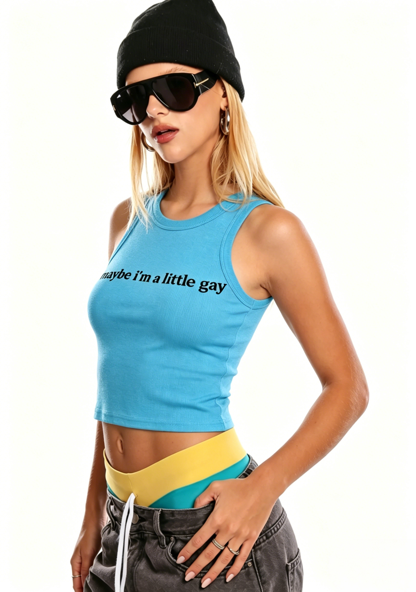 Maybe I'm A Little Gay Y2K Crop Tank Top