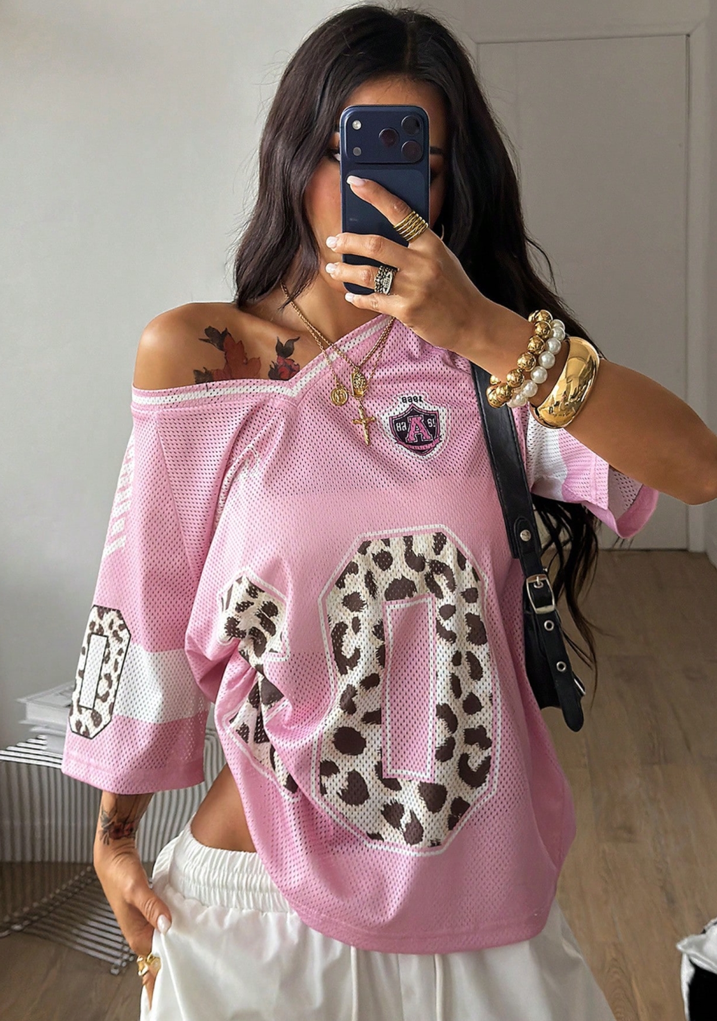 Y2K Multi‑Color Loose  Mesh Jersey Shirts