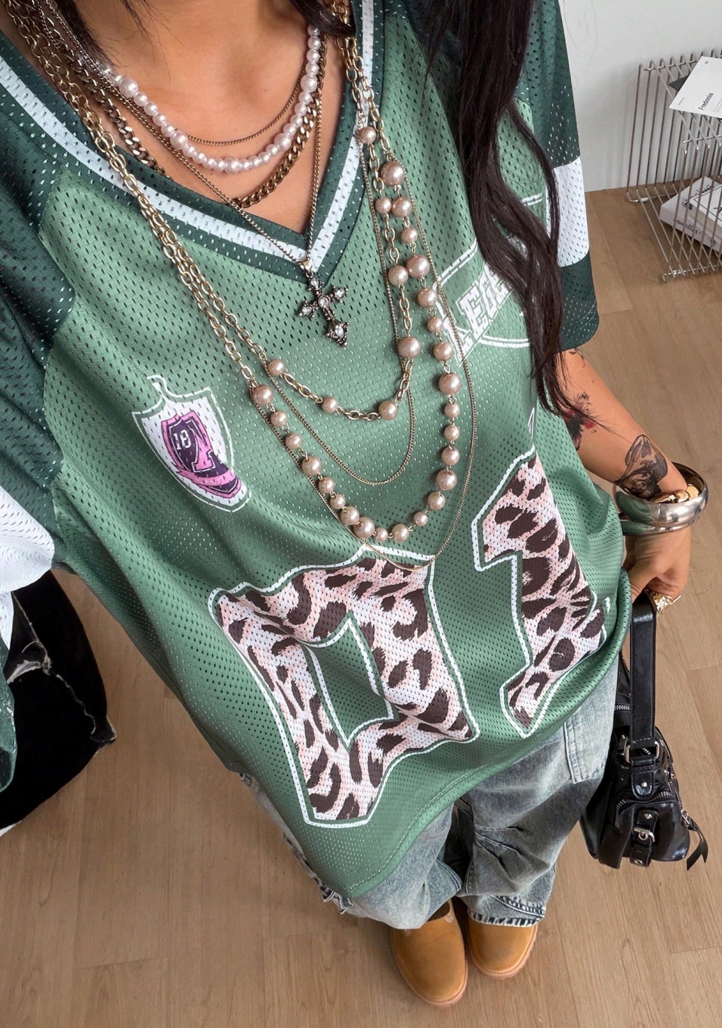 Y2K Multi‑Color Loose  Mesh Jersey Shirts