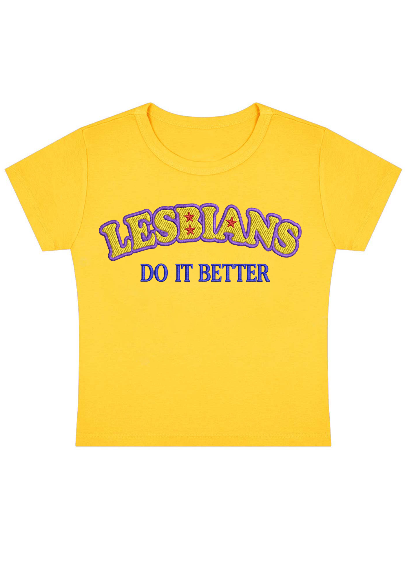 Embroidery Lesbians Do It Better Y2K Baby Tee