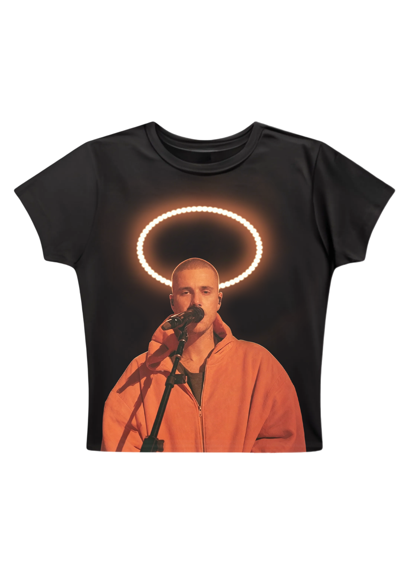  Justin Bieber Halo Performance Photo Y2K Baby Tee
