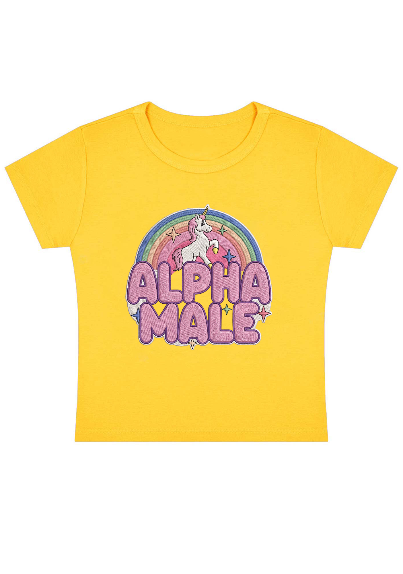 Alpha Male Embroidery Y2K Baby Tee