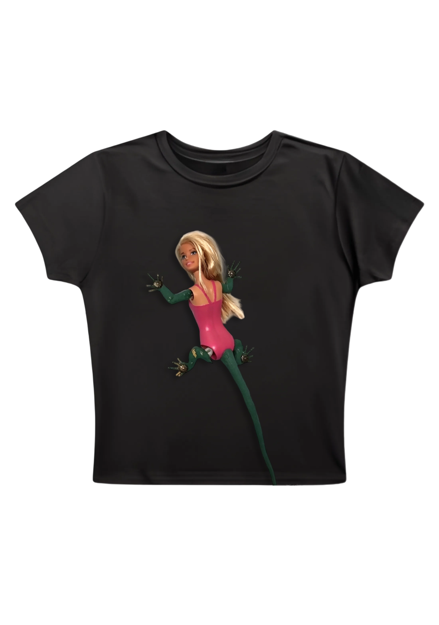 Weird Lizard Barbie Hybrid Doll Y2K Baby Tee