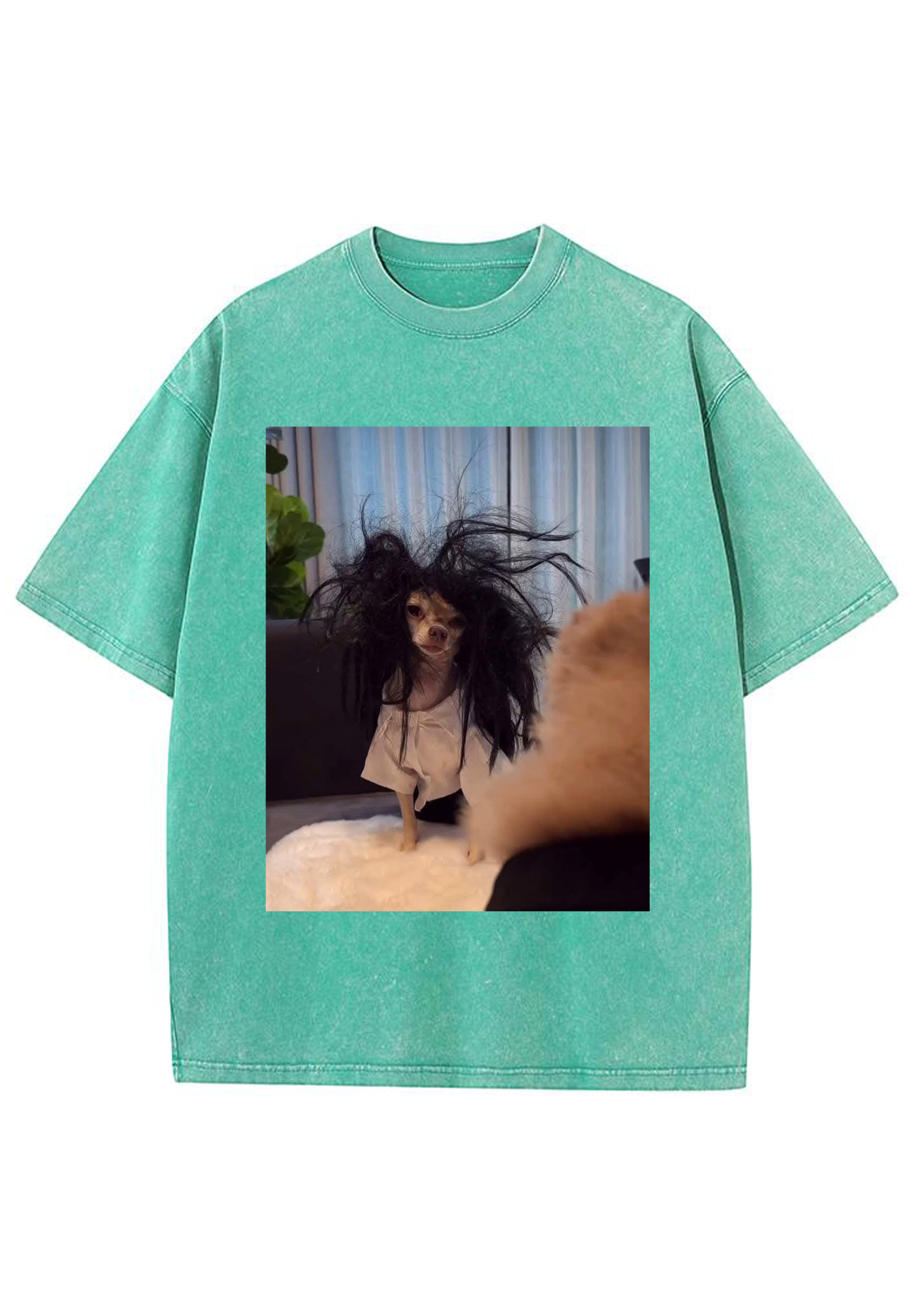 Retro Crazy Hair Chihuahua Meme Washed Tee