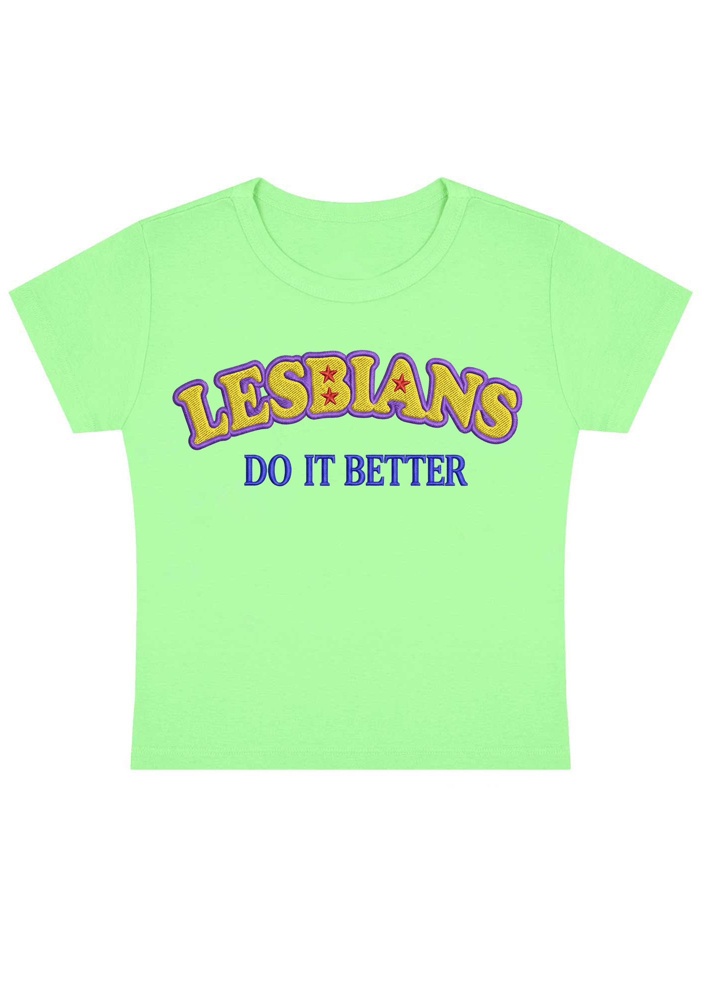 Embroidery Lesbians Do It Better Y2K Baby Tee