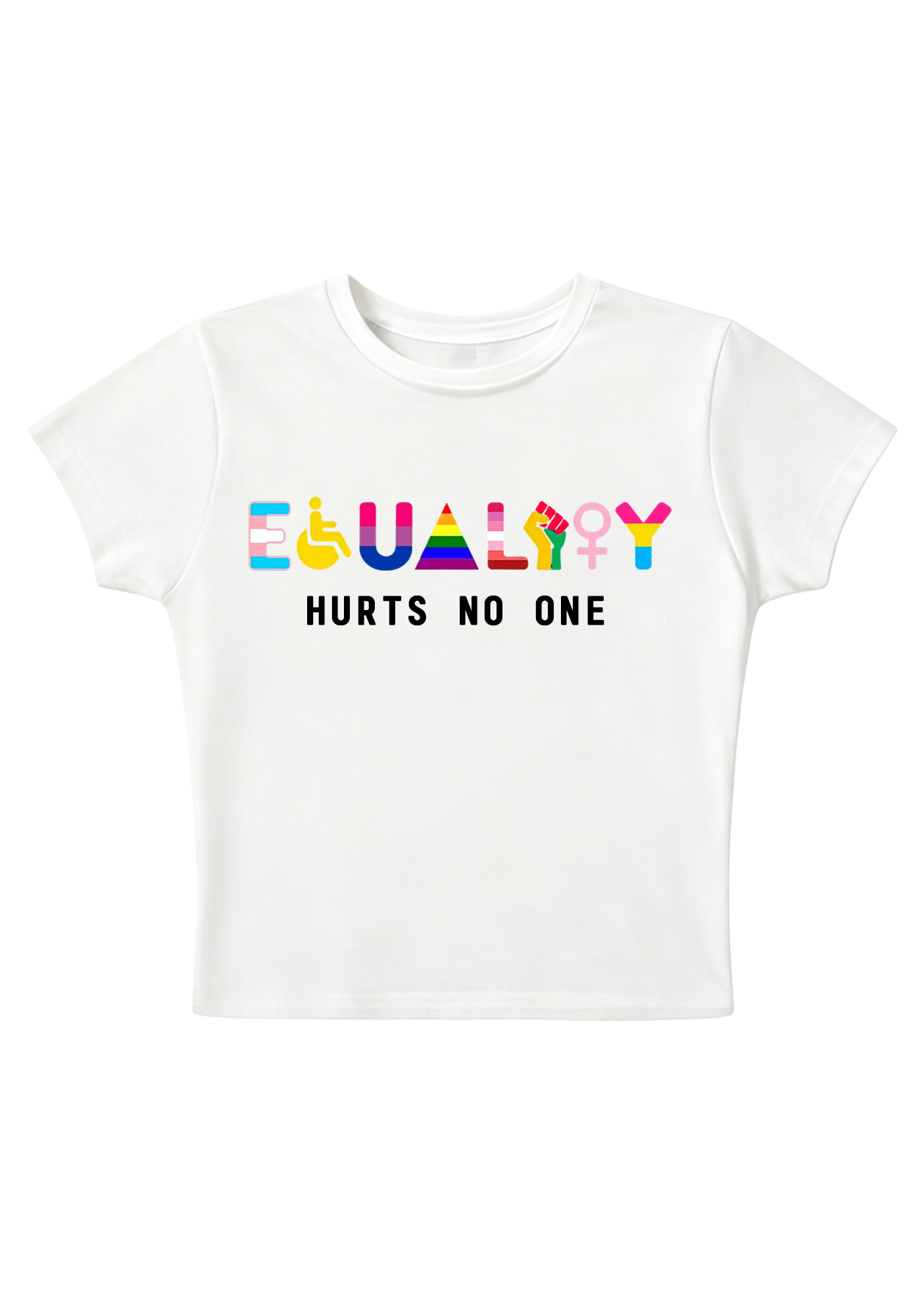 Equality Hurts No One Y2K Baby Tee
