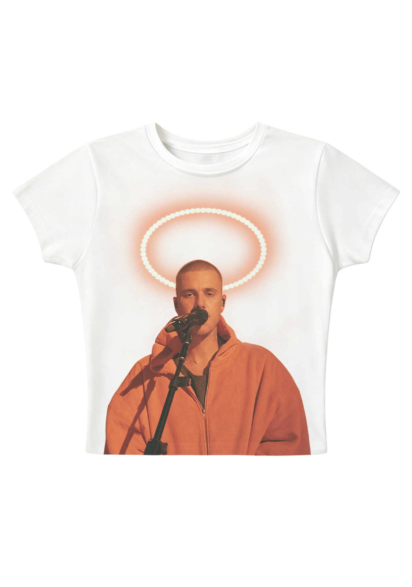  Justin Bieber Halo Performance Photo Y2K Baby Tee