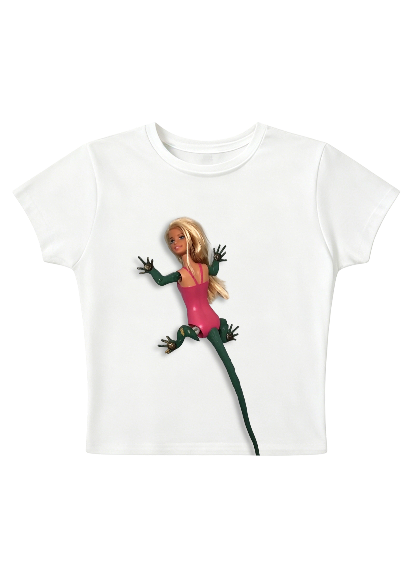Weird Lizard Barbie Hybrid Doll Y2K Baby Tee