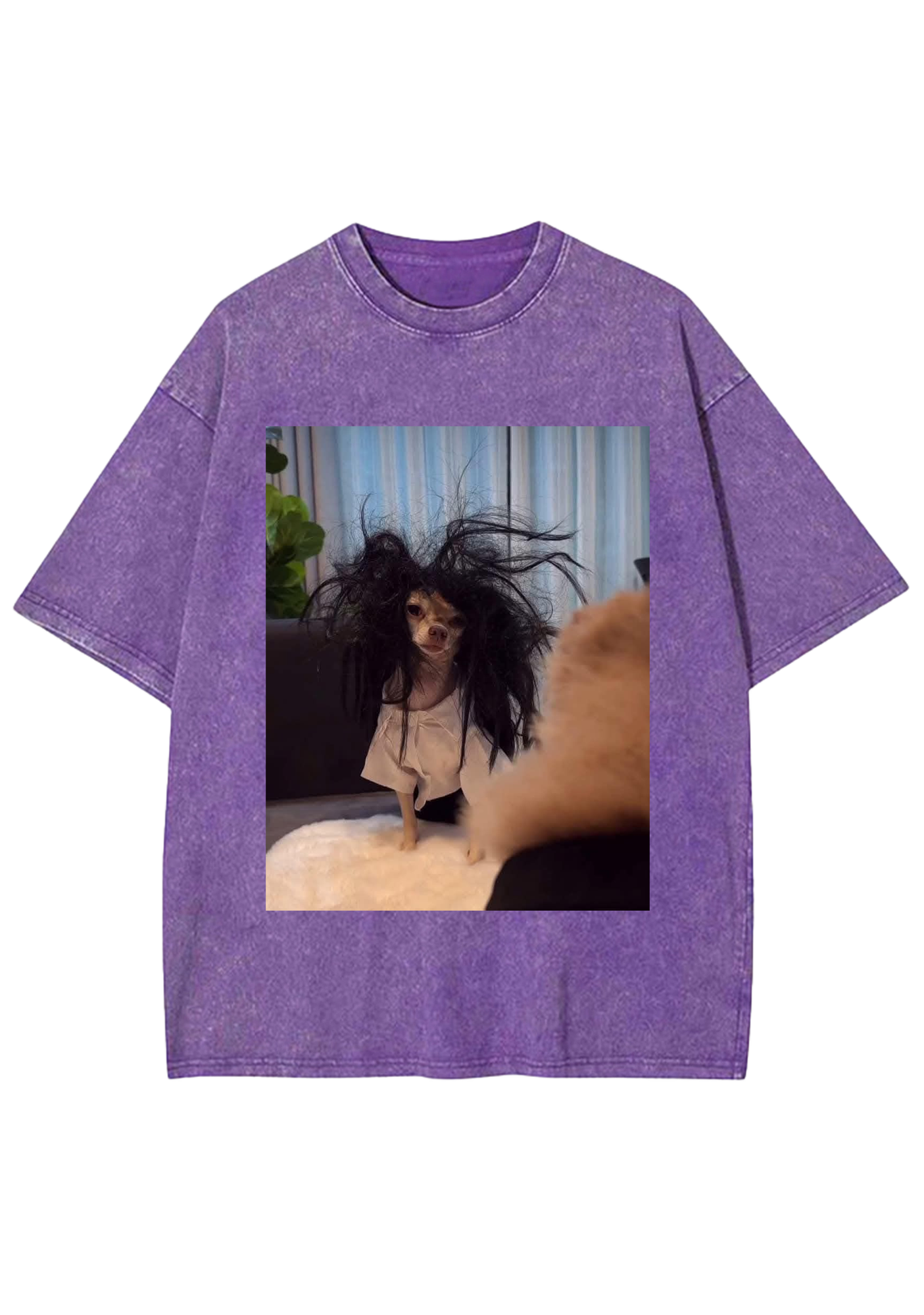 Retro Crazy Hair Chihuahua Meme Washed Tee