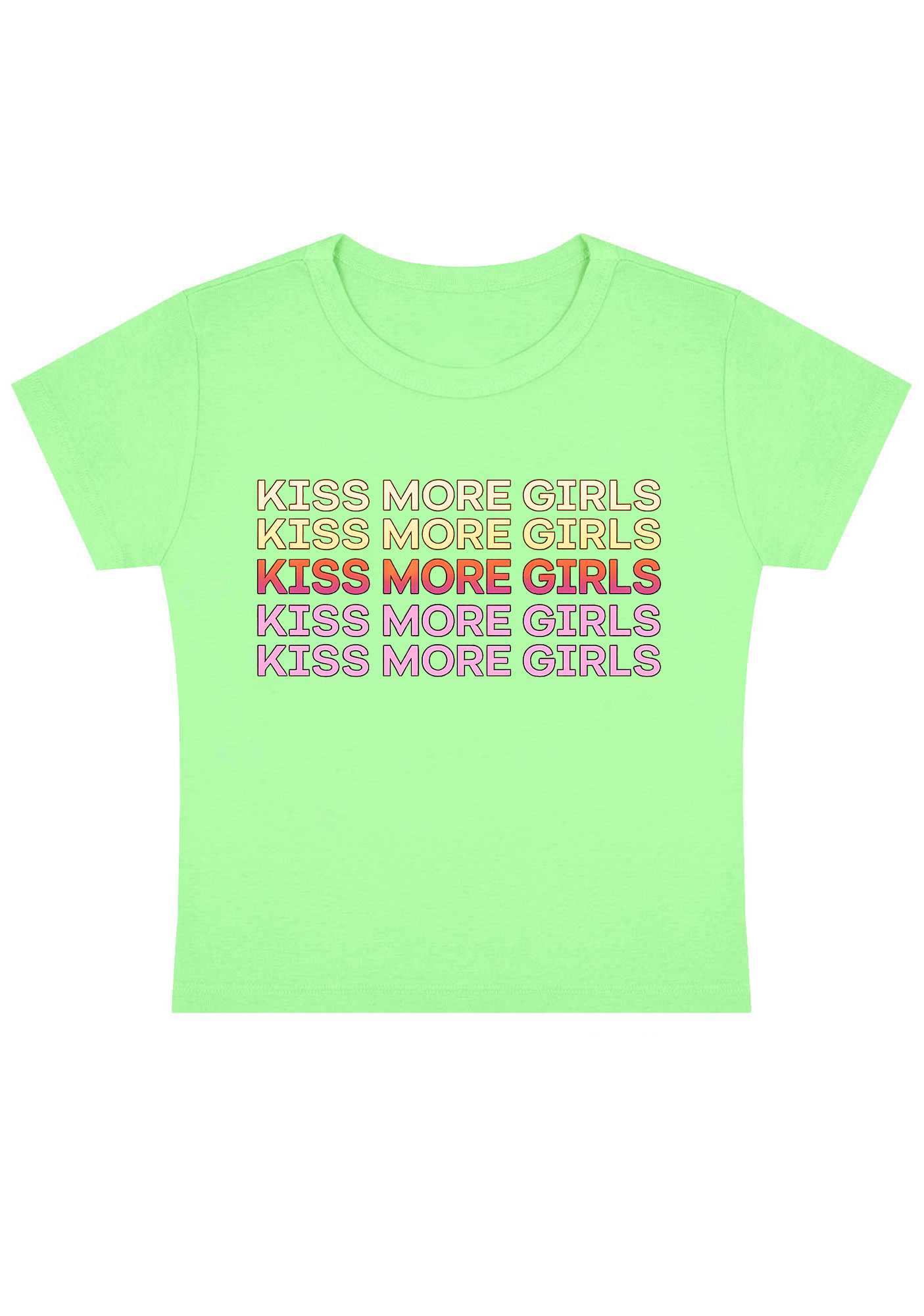 Kiss More Girls Y2K Baby Tee