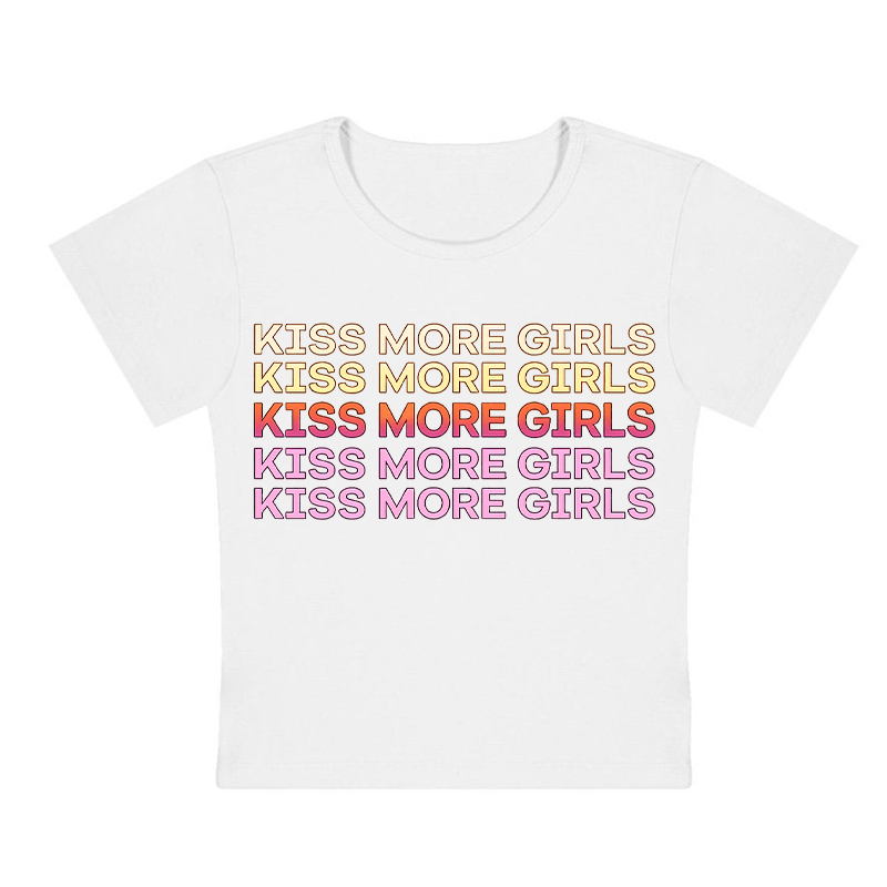 Kiss More Girls Y2K Baby Tee