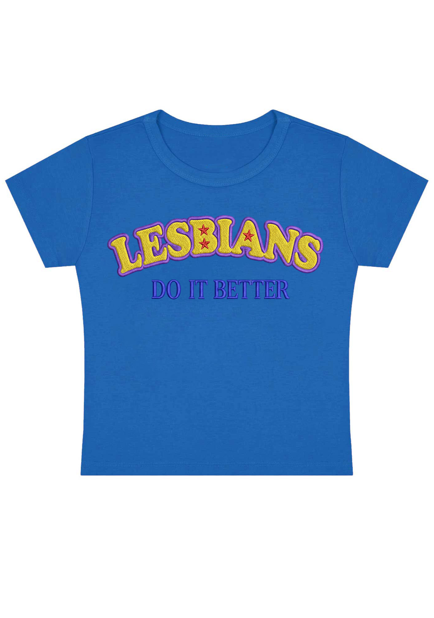 Embroidery Lesbians Do It Better Y2K Baby Tee