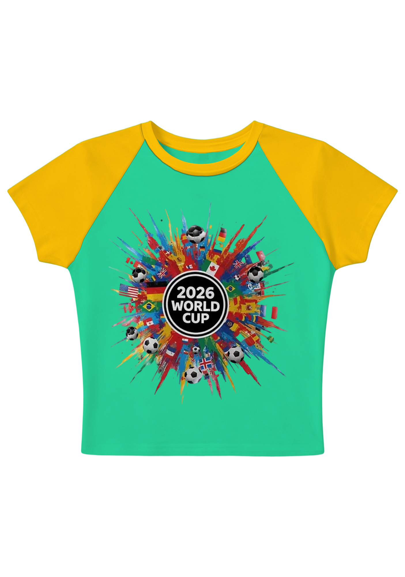 2026 World Cup Splicing Y2K Baby Tee