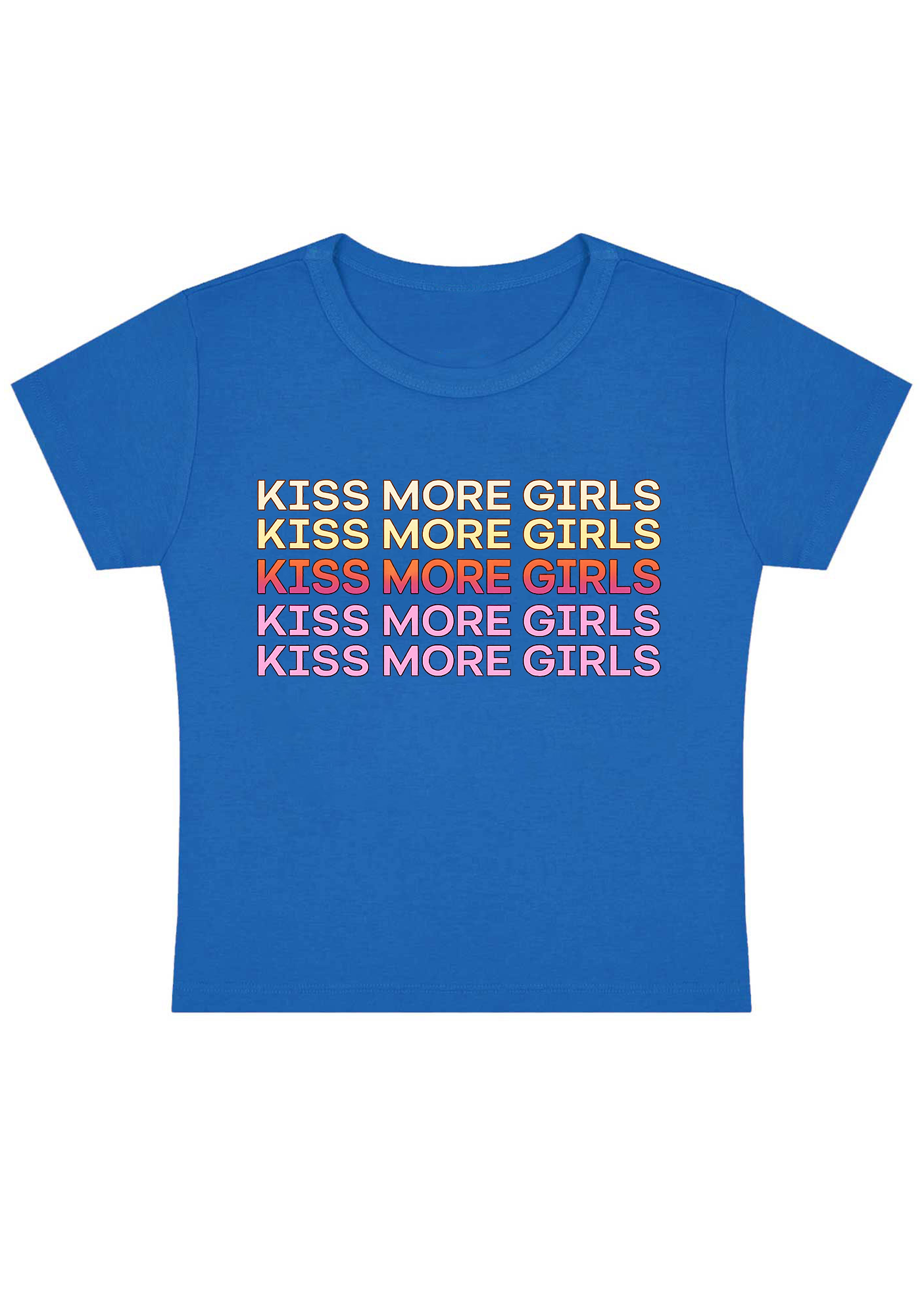 Kiss More Girls Y2K Baby Tee