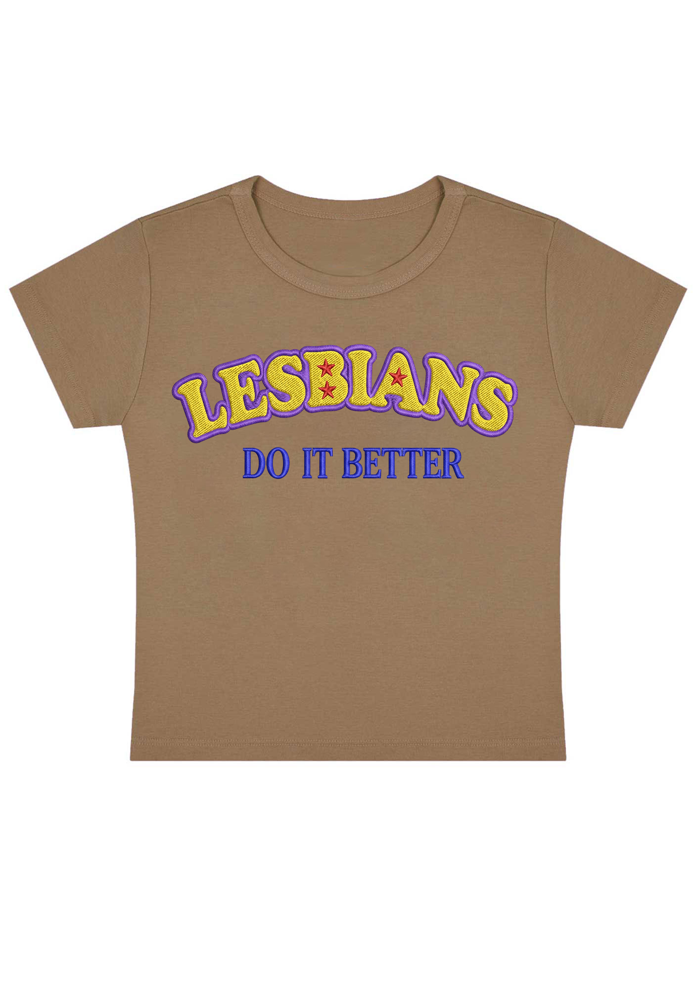 Embroidery Lesbians Do It Better Y2K Baby Tee